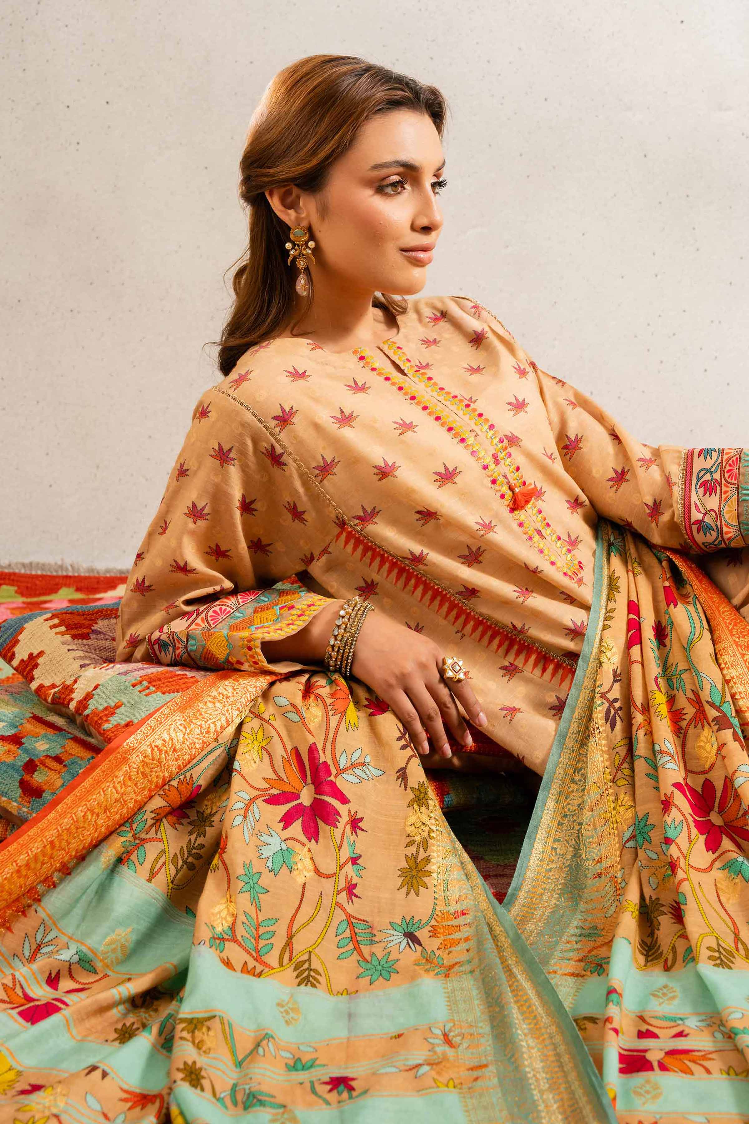 2 Piece - Printed Embroidered Suit - PE25-84 - Image 2