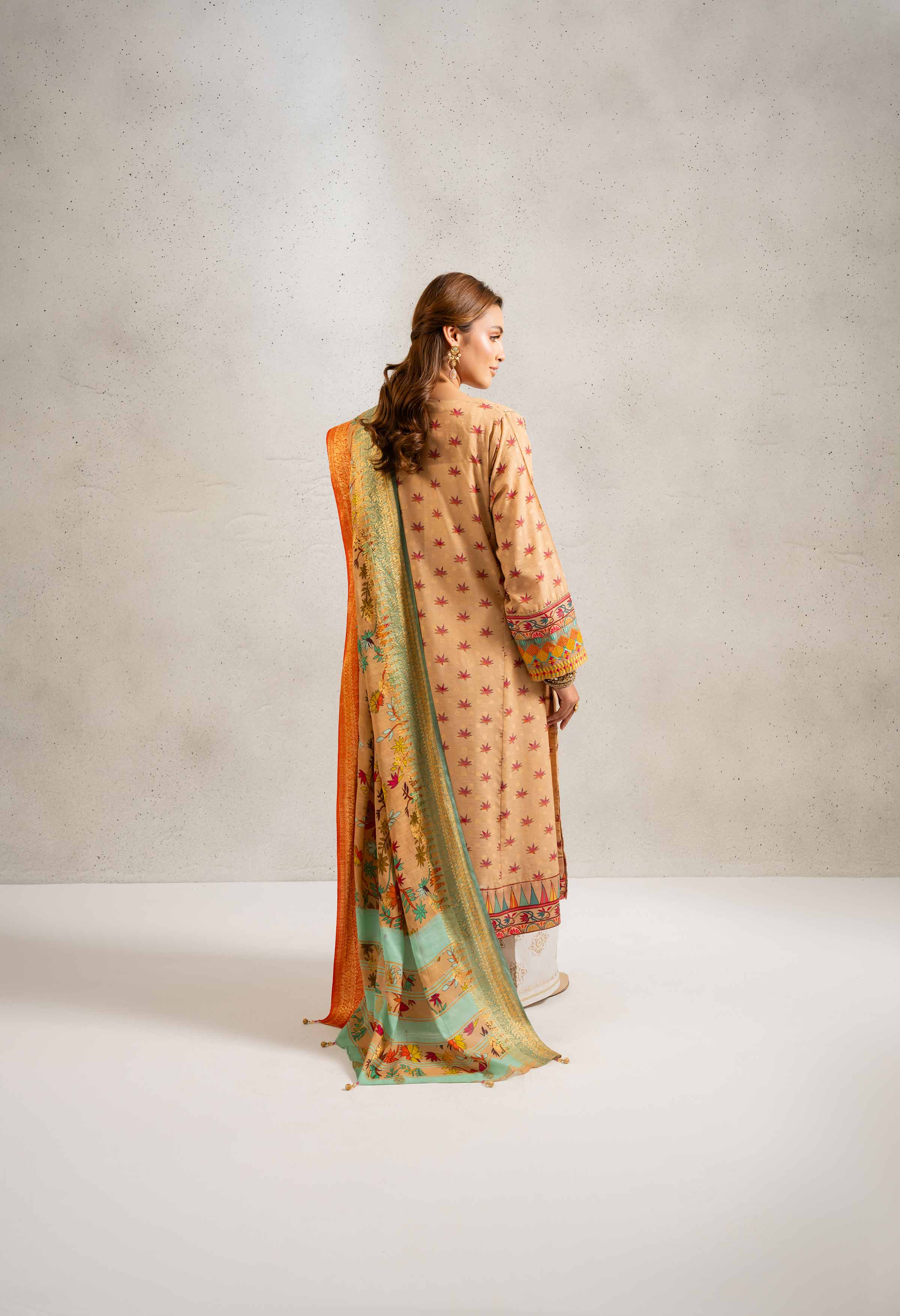 2 Piece - Printed Embroidered Suit - PE25-84 - Image 3