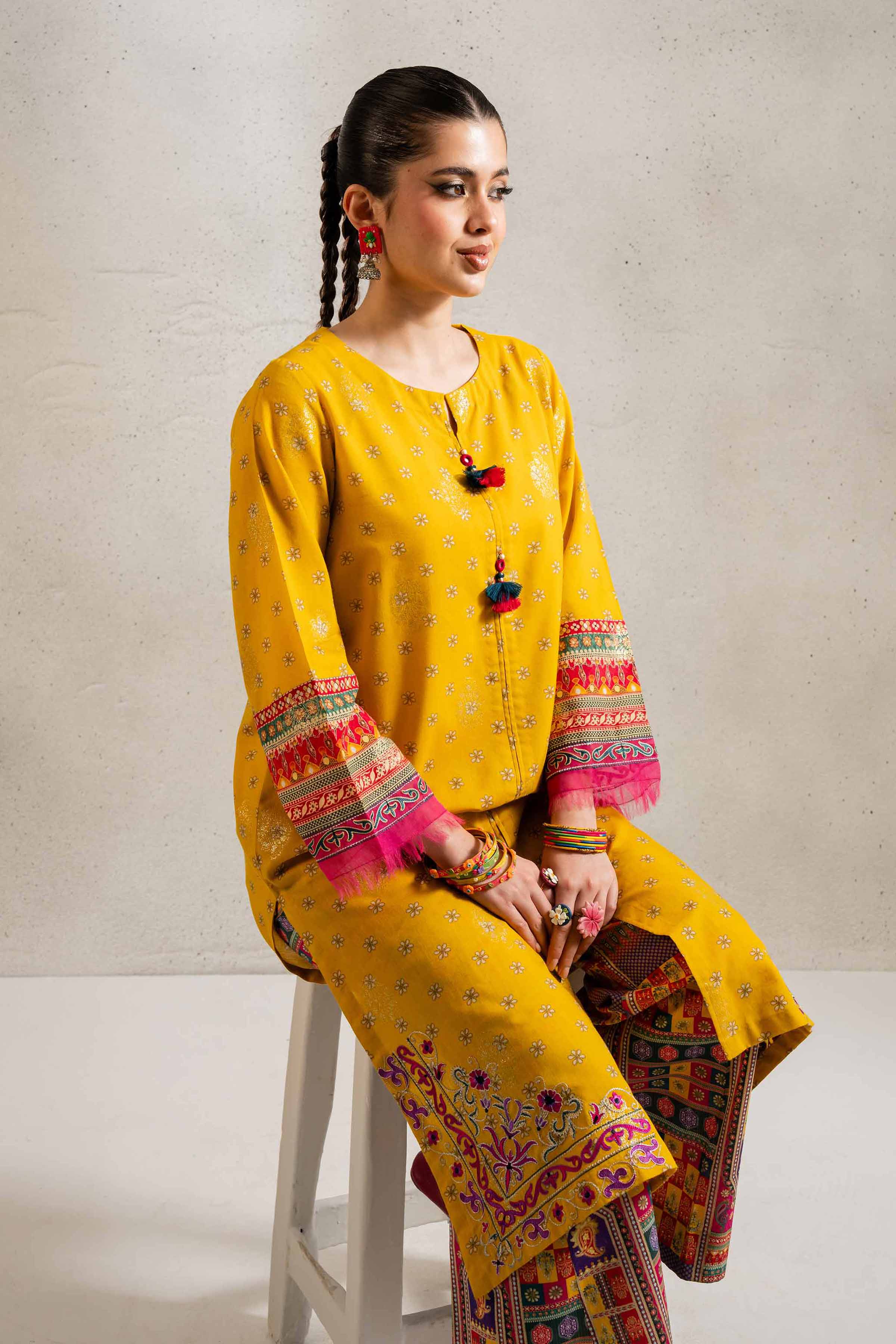 2 Piece - Printed Embroidered Suit - PE25-97 - Image 2