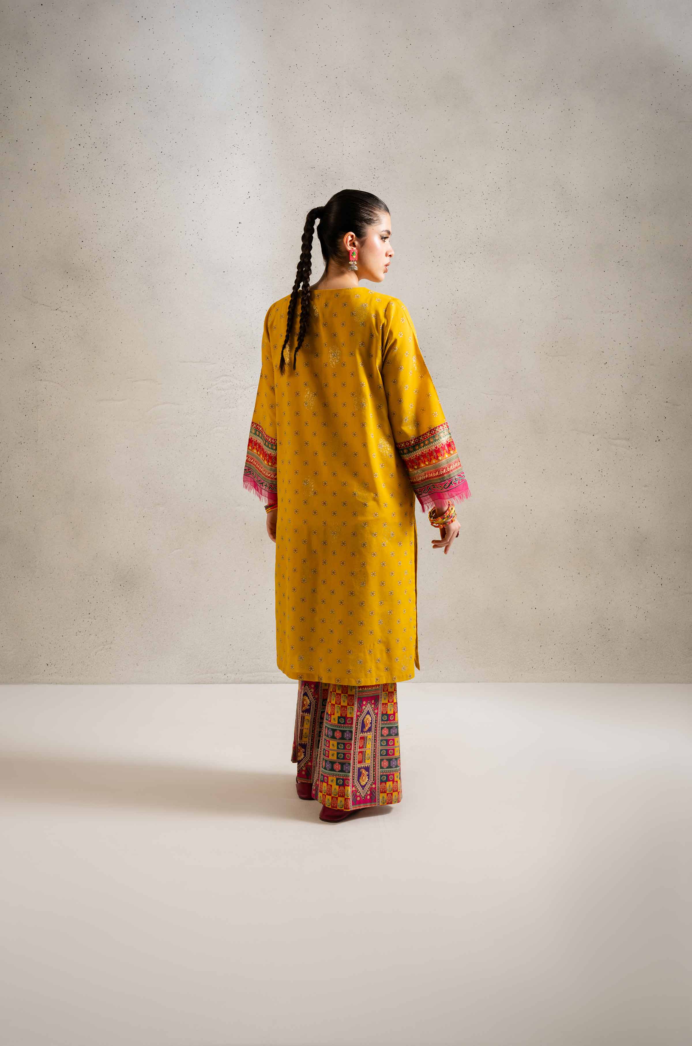 2 Piece - Printed Embroidered Suit - PE25-97 - Image 3
