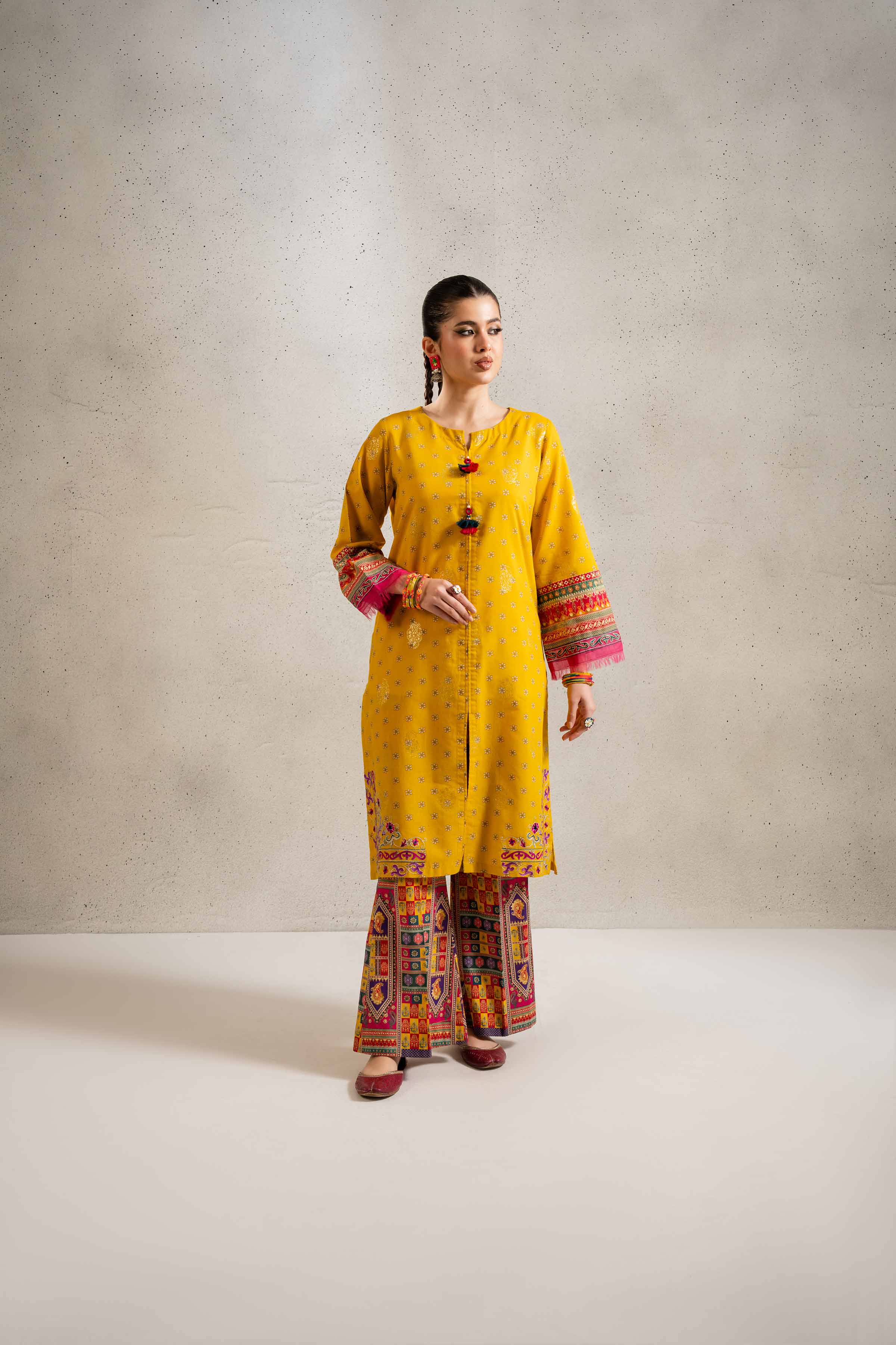 2 Piece - Printed Embroidered Suit - PE25-97 - Image 4