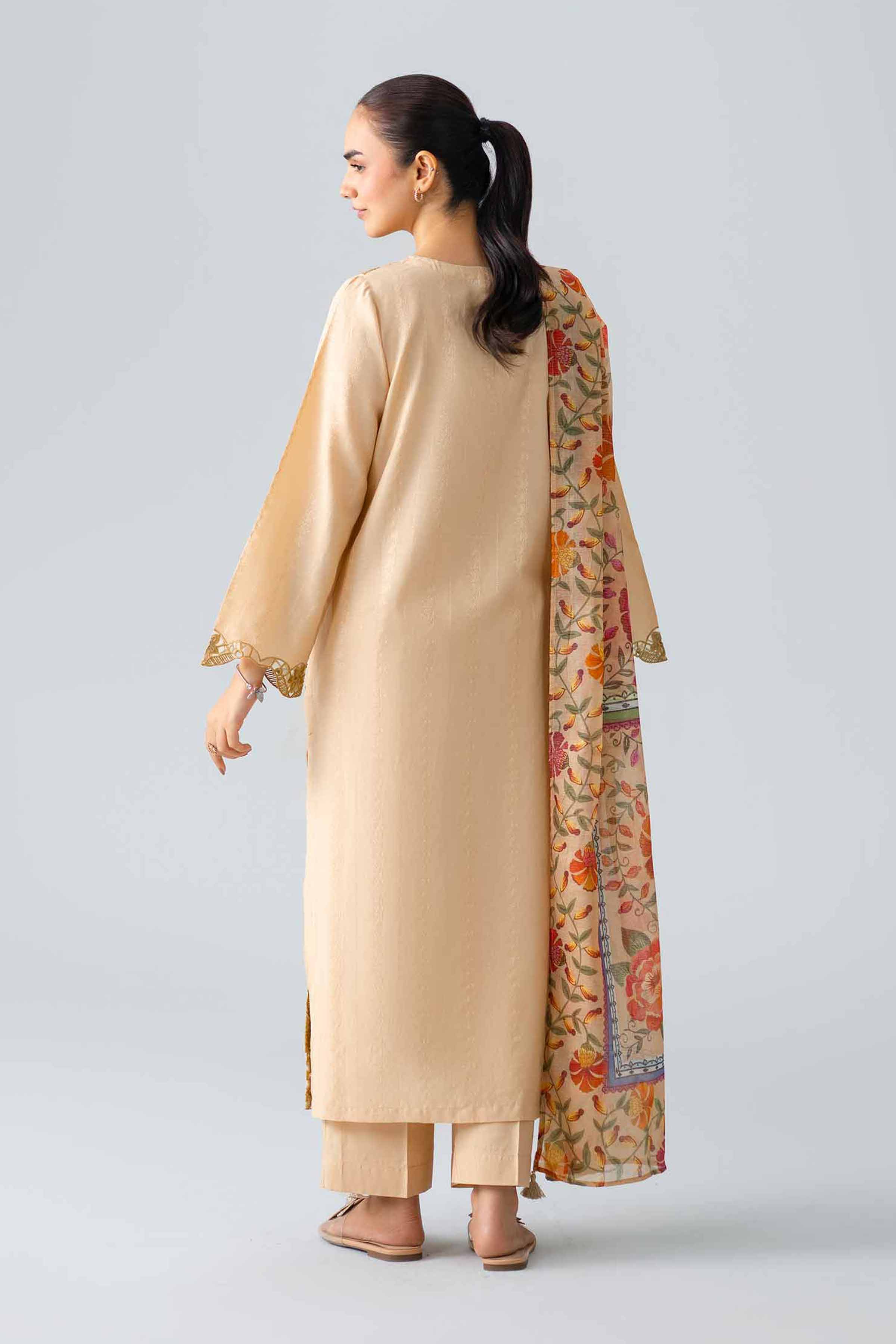 3 Piece - Embroidered Suit - PE26-118 - Image 3