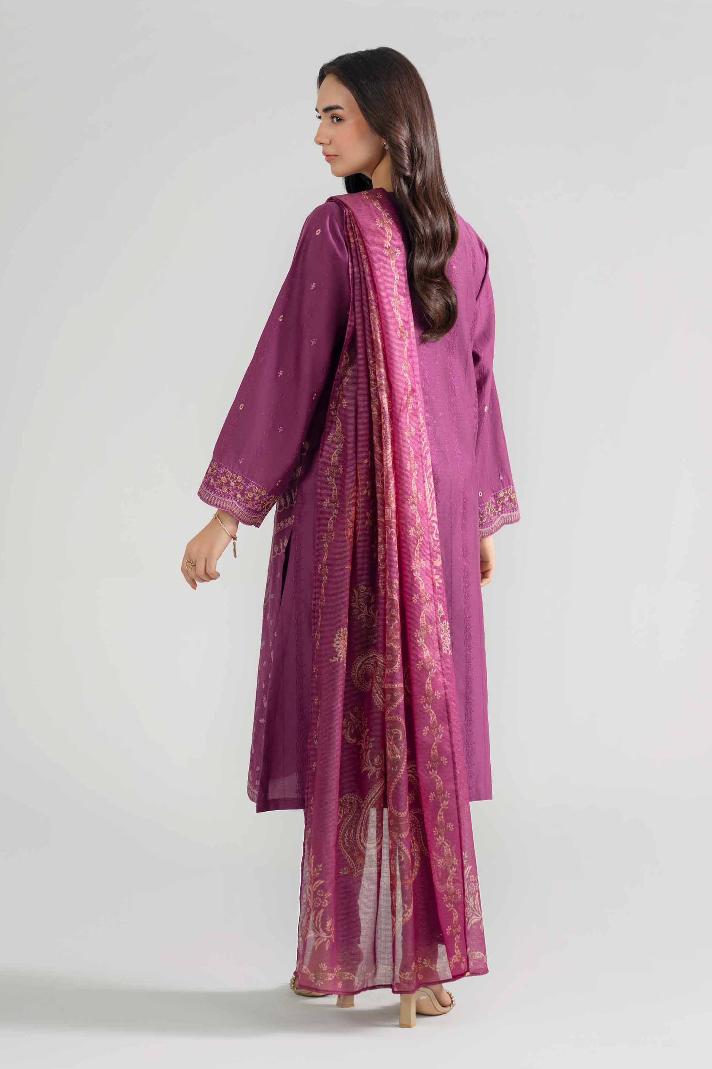 3 Piece - Embroidered Suit - PE26-119 - Image 4