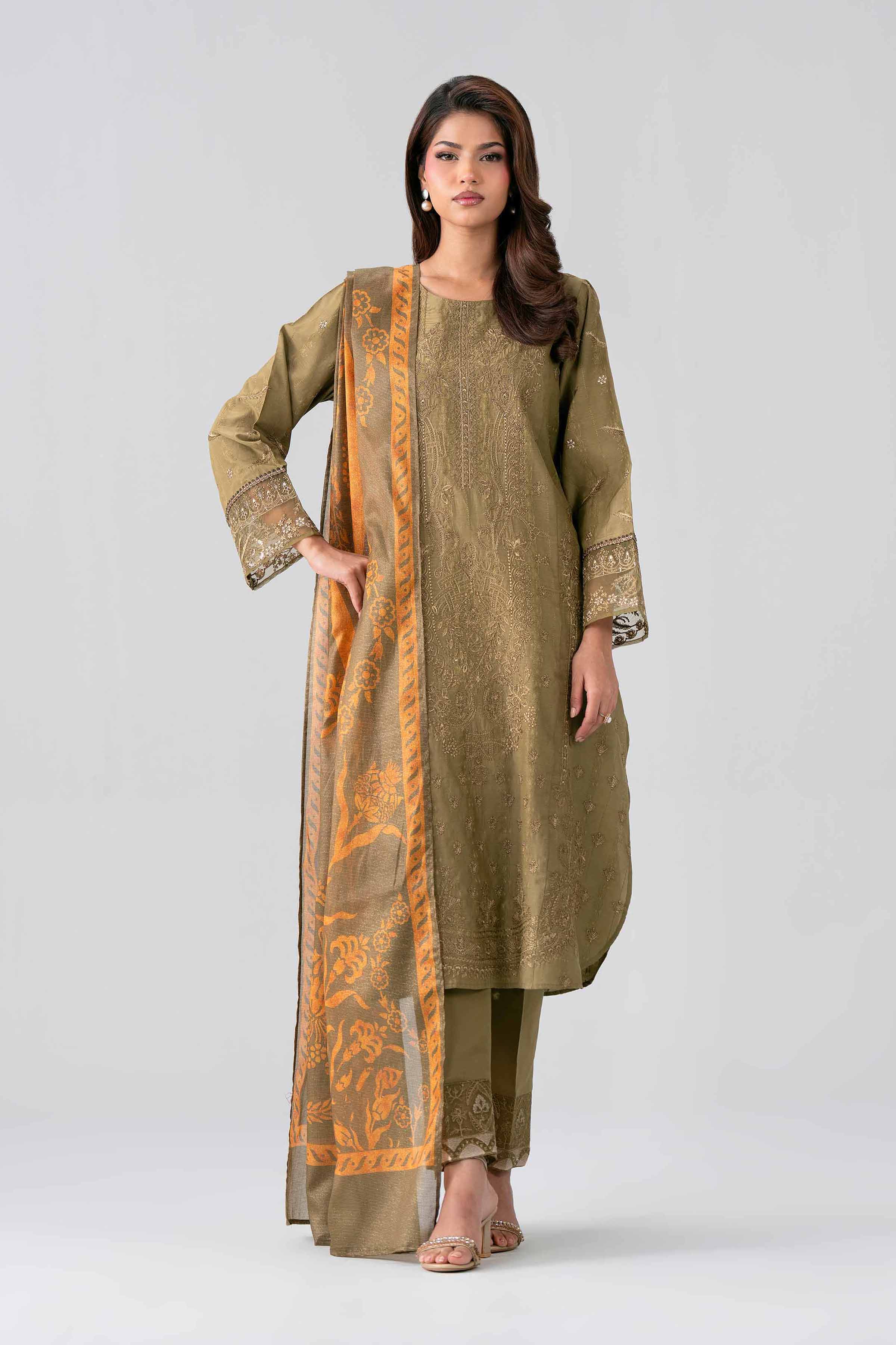 3 Piece - Embroidered Suit - PE26-120 - Image 5