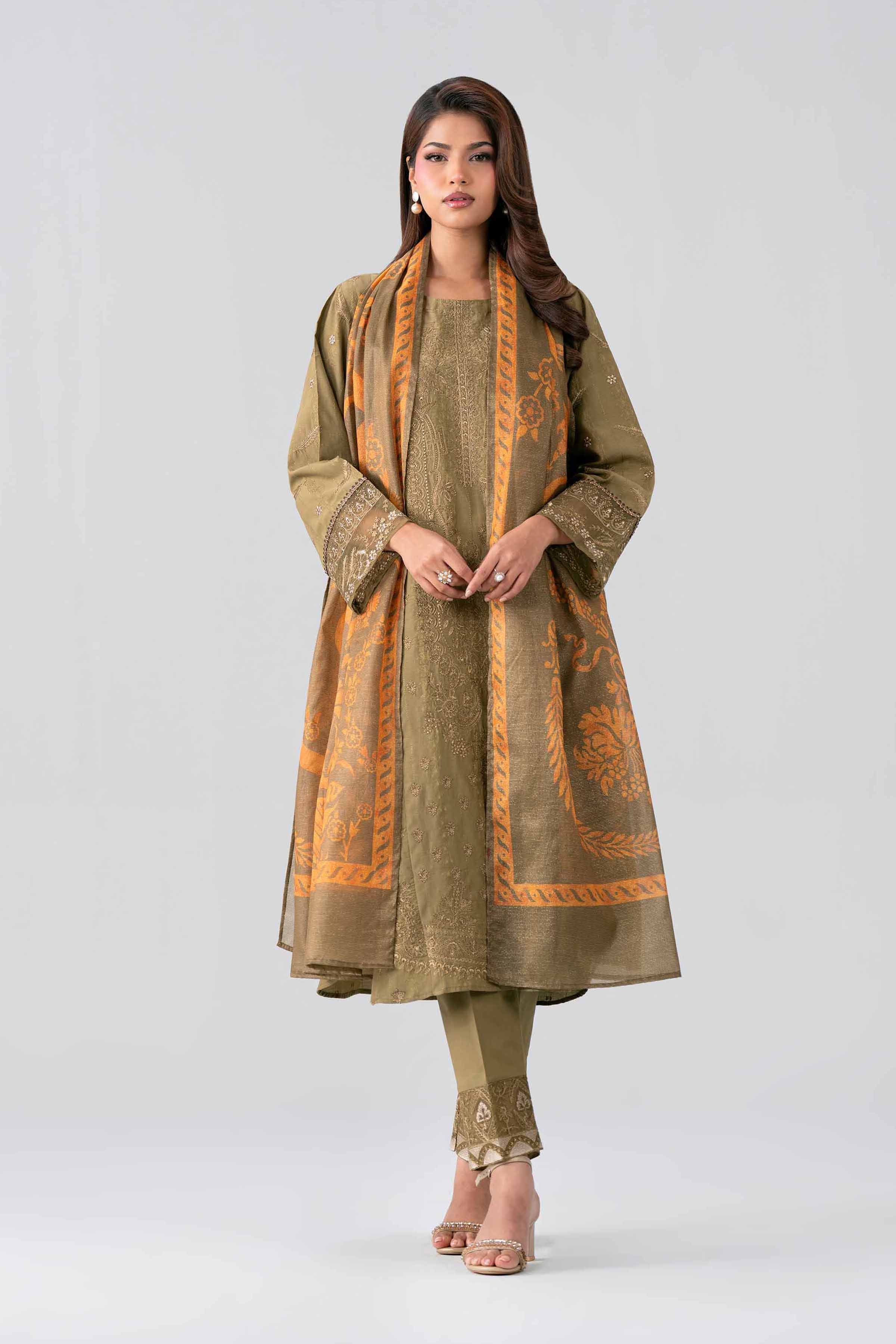 3 Piece - Embroidered Suit - PE26-120 - Image 6