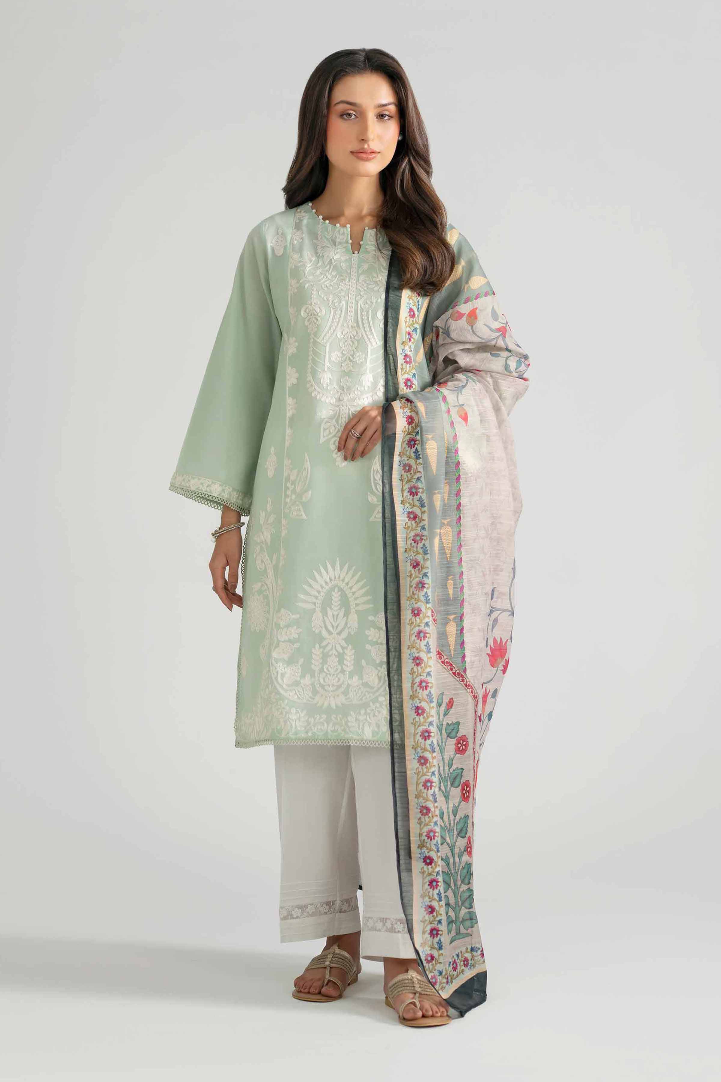 2 Piece - Embroidered Suit - PE26-131 - Image 3