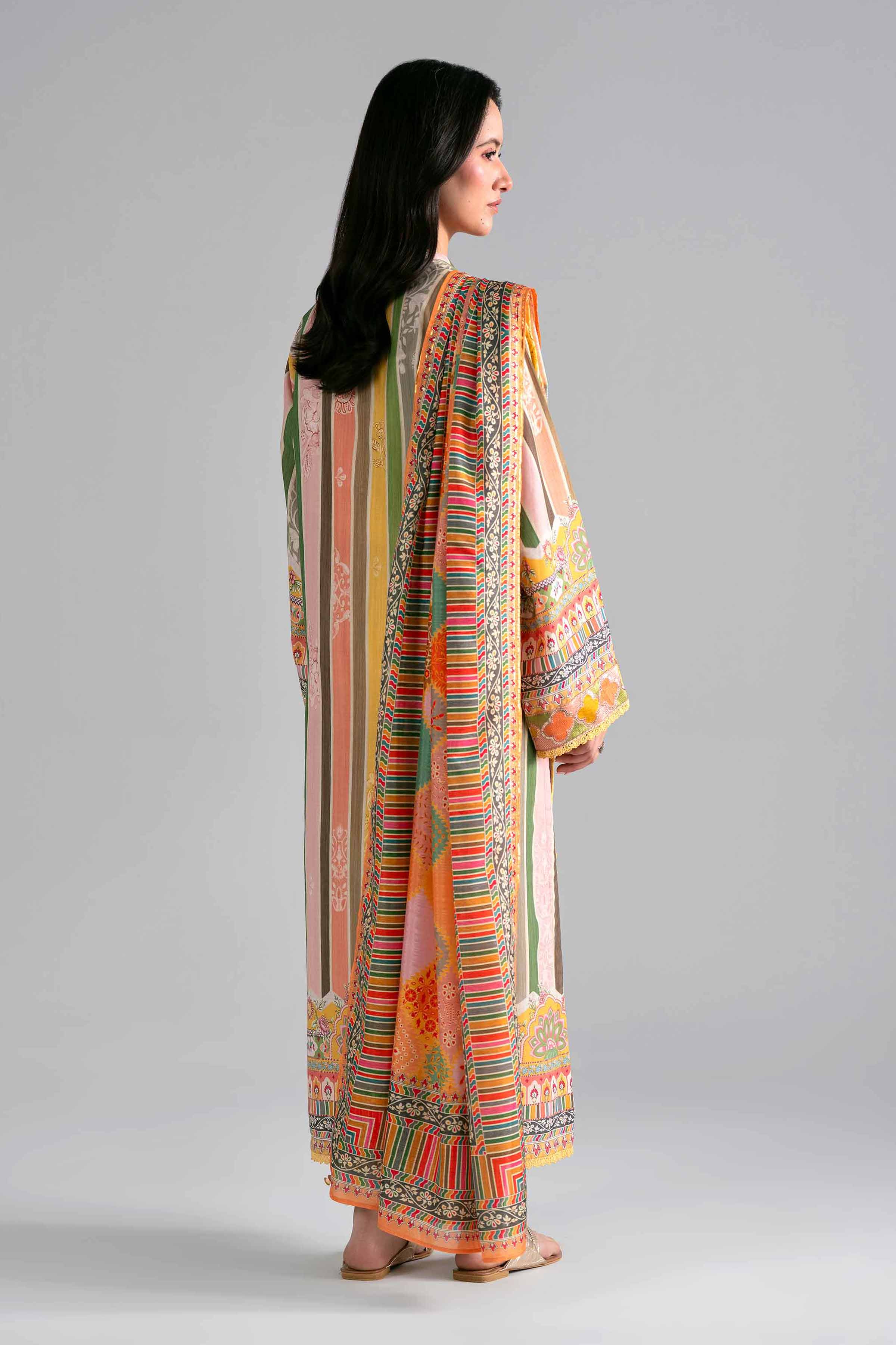 2 Piece - Printed Embroidered Suit - PE26-137 - Image 4