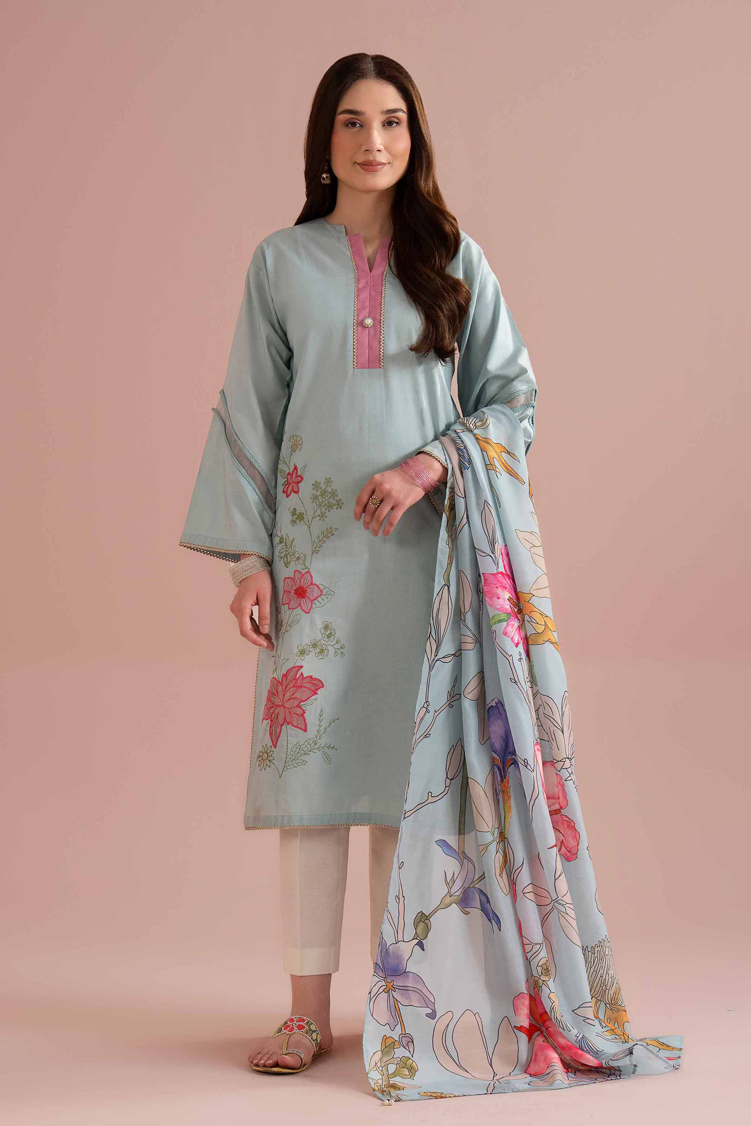 2 Piece - Embroidered Suit - PE26-140 - Image 5
