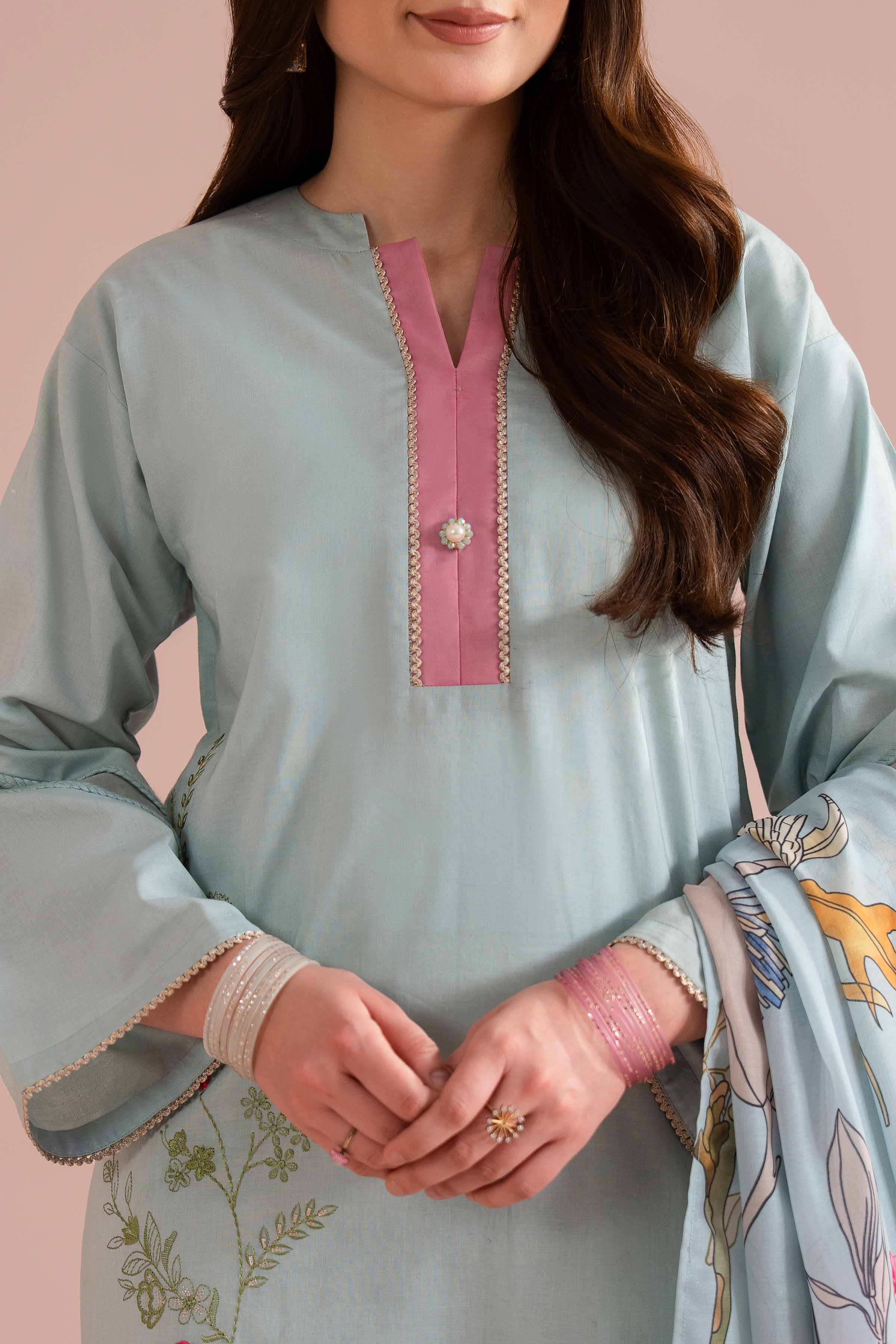 2 Piece - Embroidered Suit - PE26-140 - Image 7