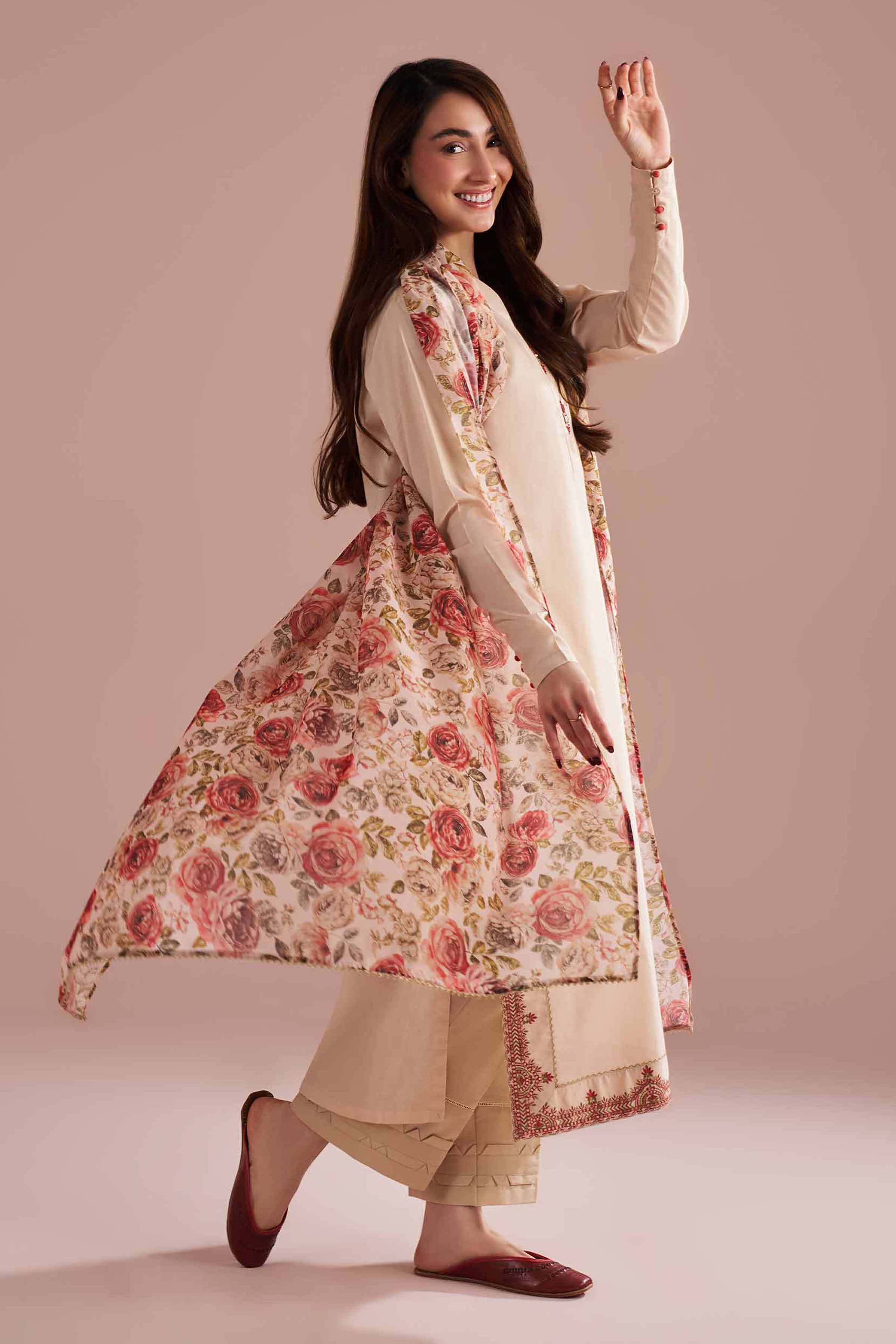 2 Piece - Printed Embroidered Suit - PE26-141 - Image 2