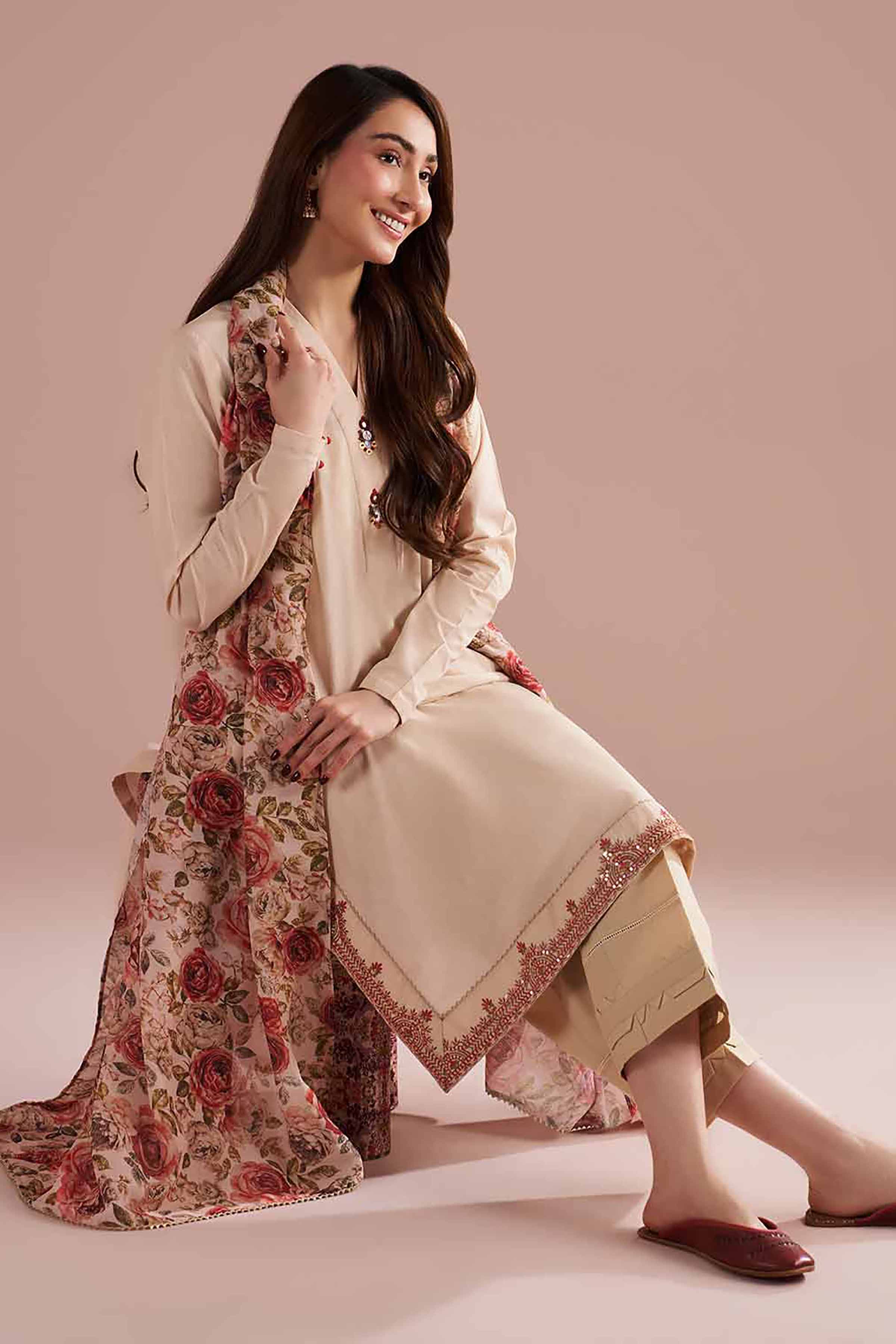 2 Piece - Printed Embroidered Suit - PE26-141 - Image 8