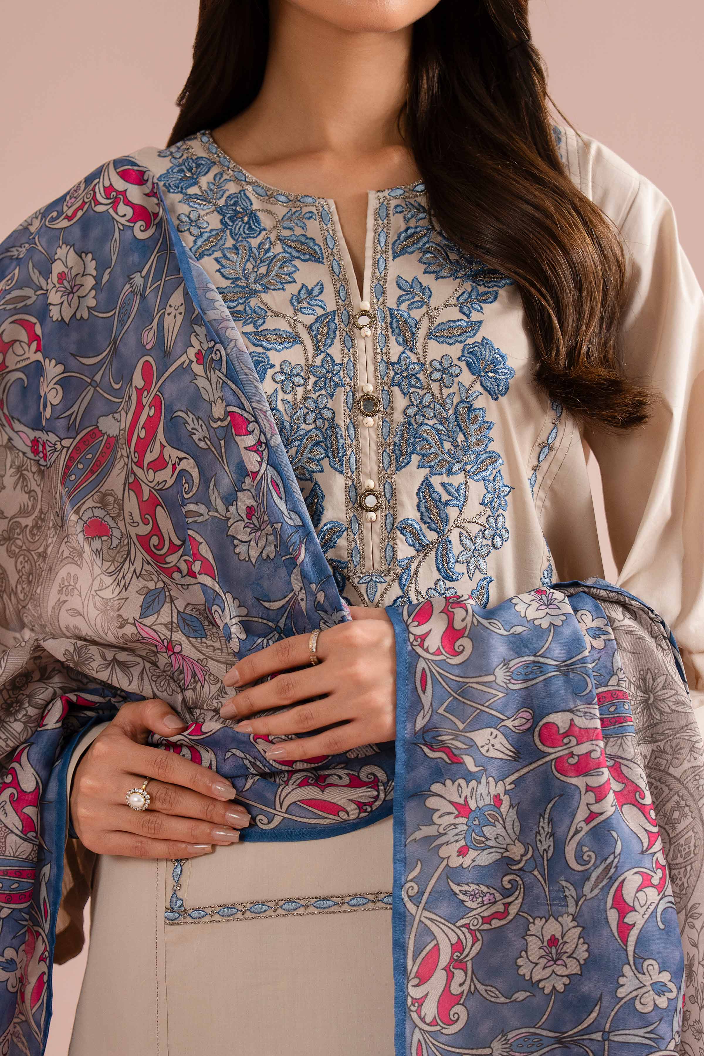 2 Piece - Embroidered Suit - PE26-142 - Image 7