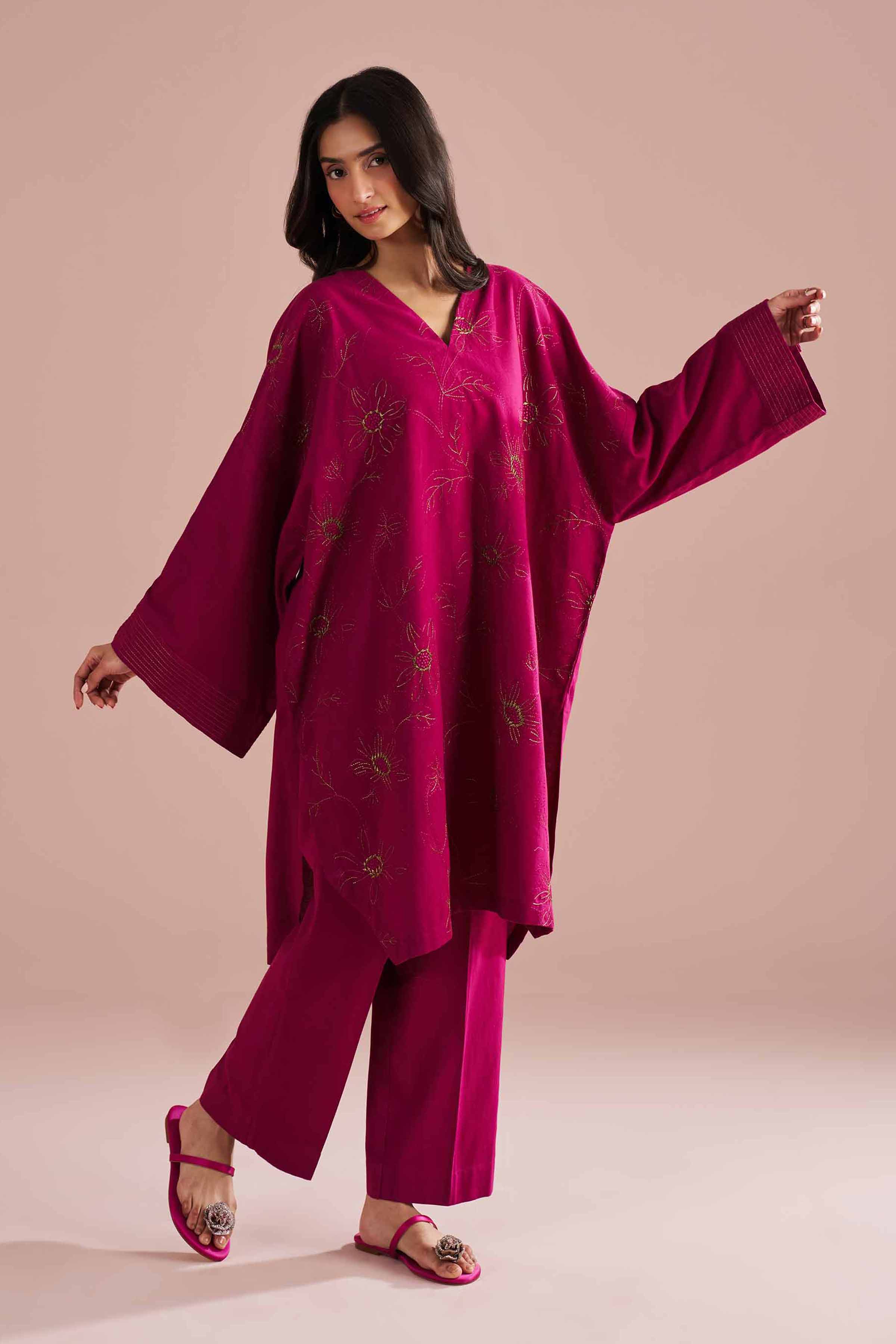 2 Piece - Embroidered Suit - PE26-148