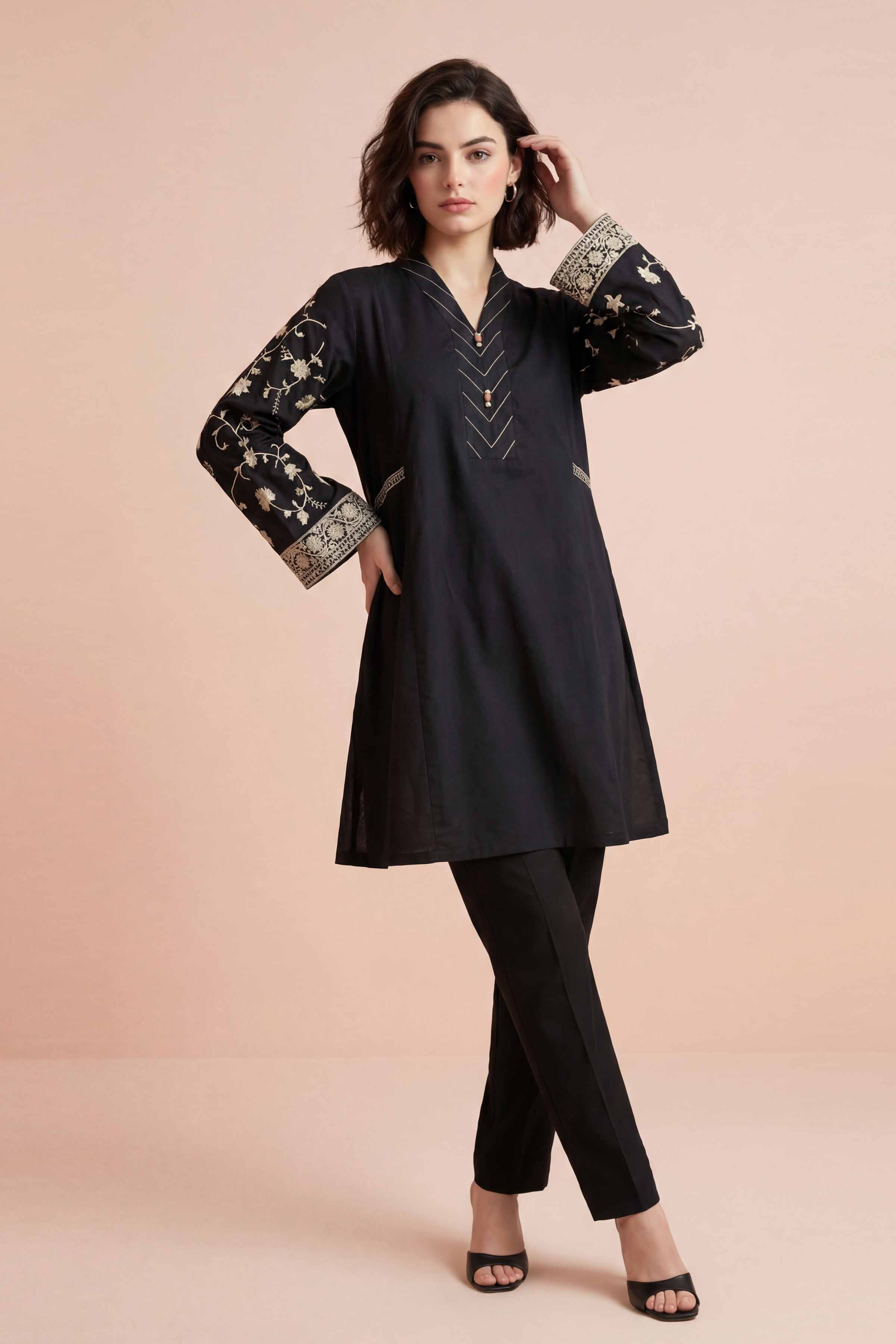 2 Piece - Embroidered Suit - PE26-164 - Image 4