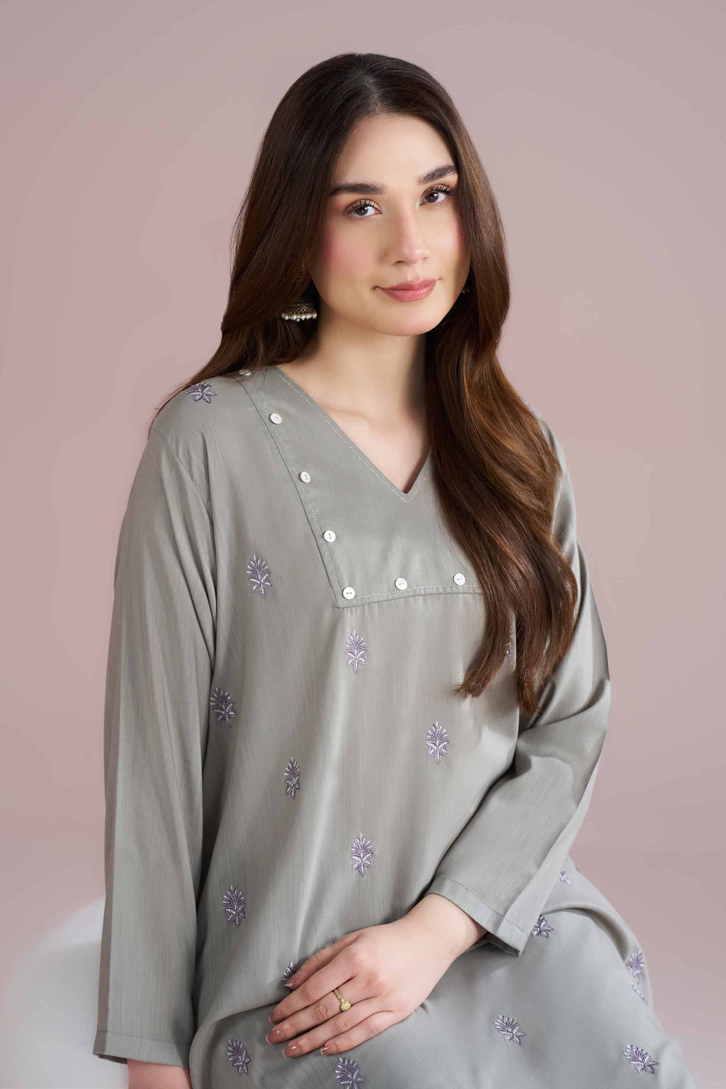 2 Piece - Embroidered Suit - PE26-166 - Image 2