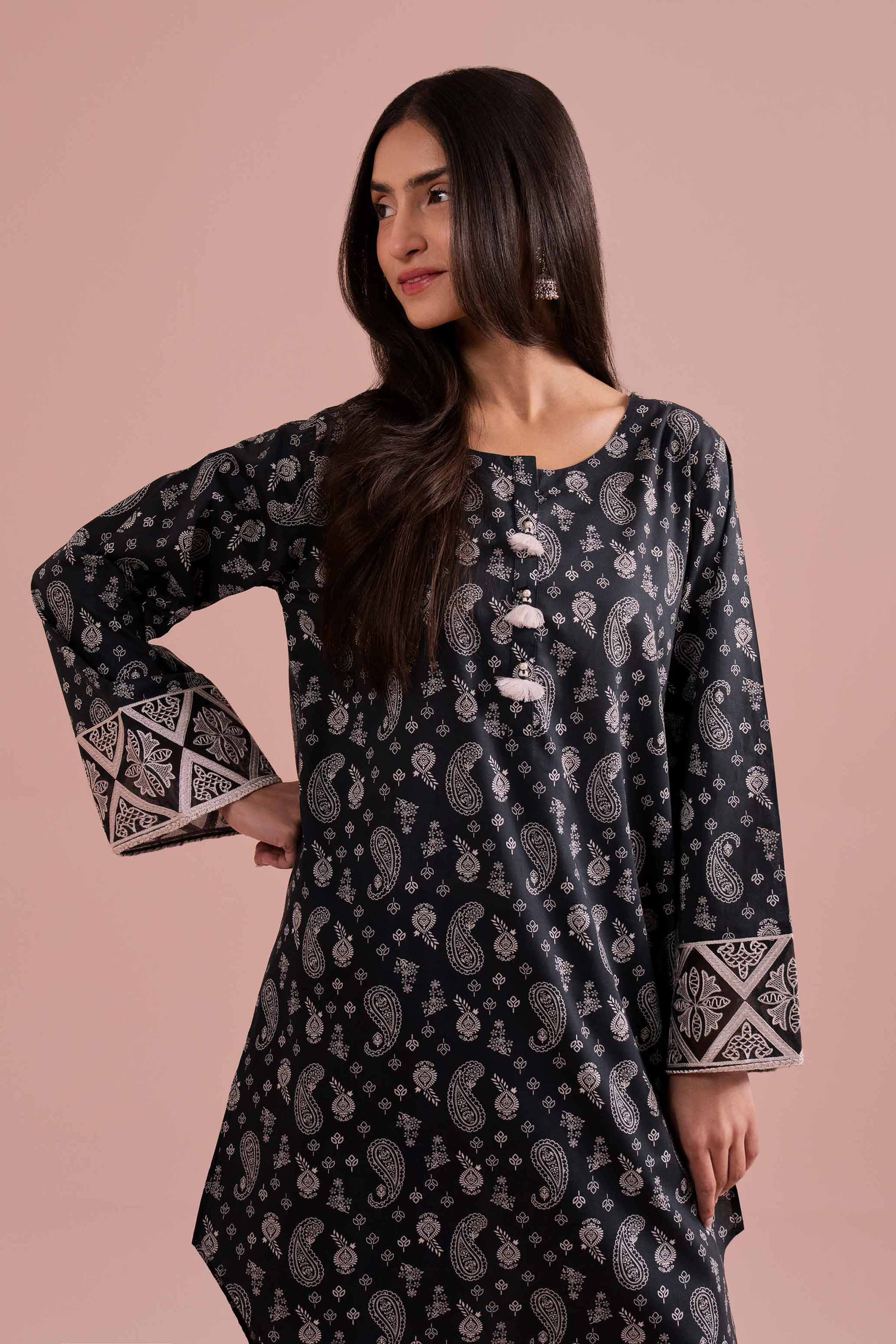 2 Piece - Printed Embroidered Suit - PE26-200 - Image 2