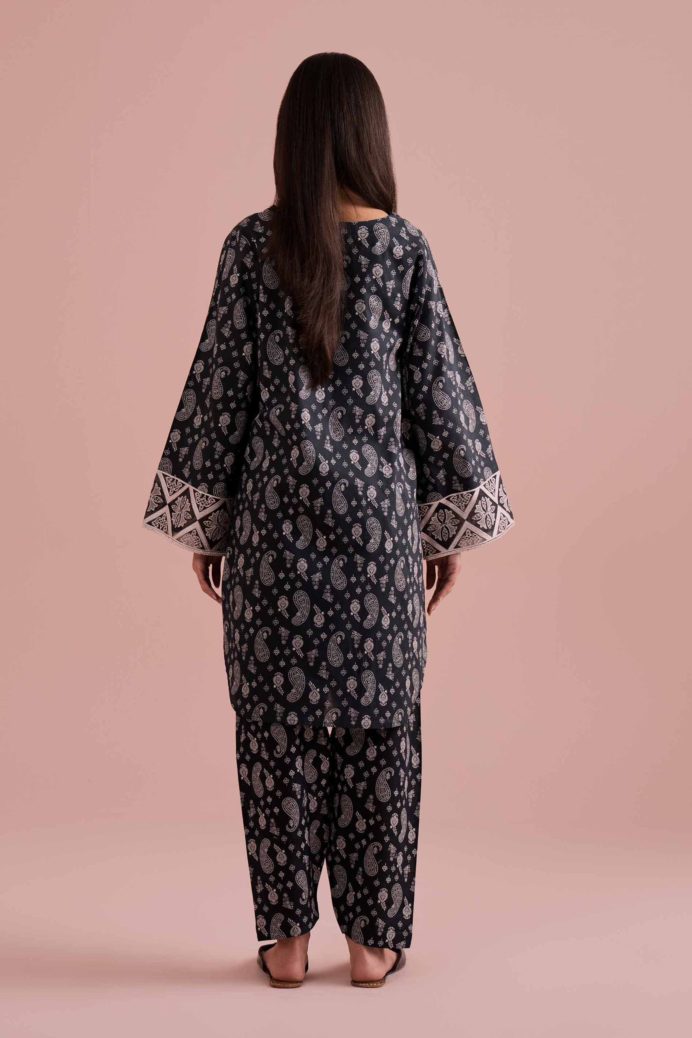2 Piece - Printed Embroidered Suit - PE26-200 - Image 3