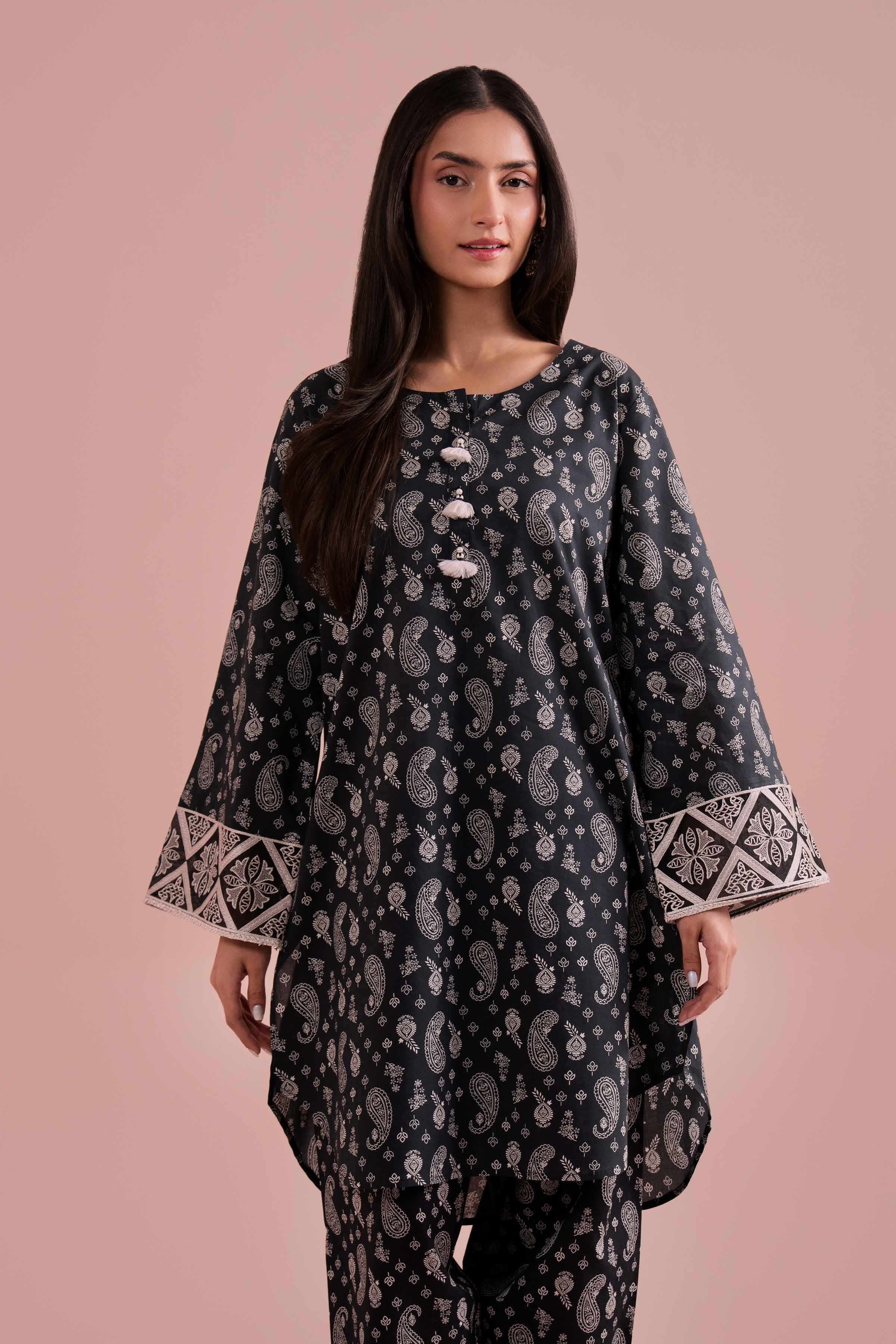 2 Piece - Printed Embroidered Suit - PE26-200 - Image 5