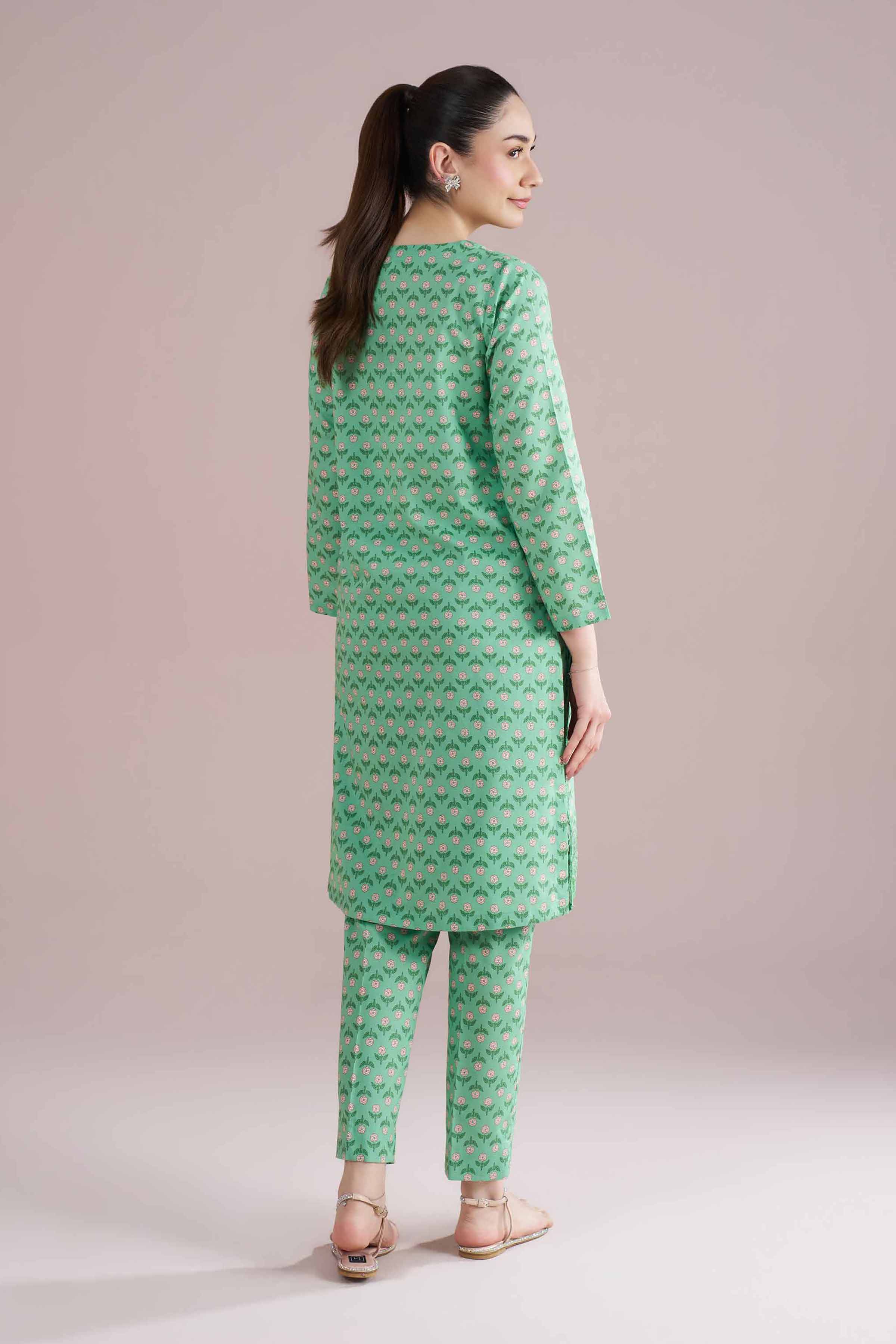 2 Piece - Printed Embroidered Suit - PE26-201 - Image 4