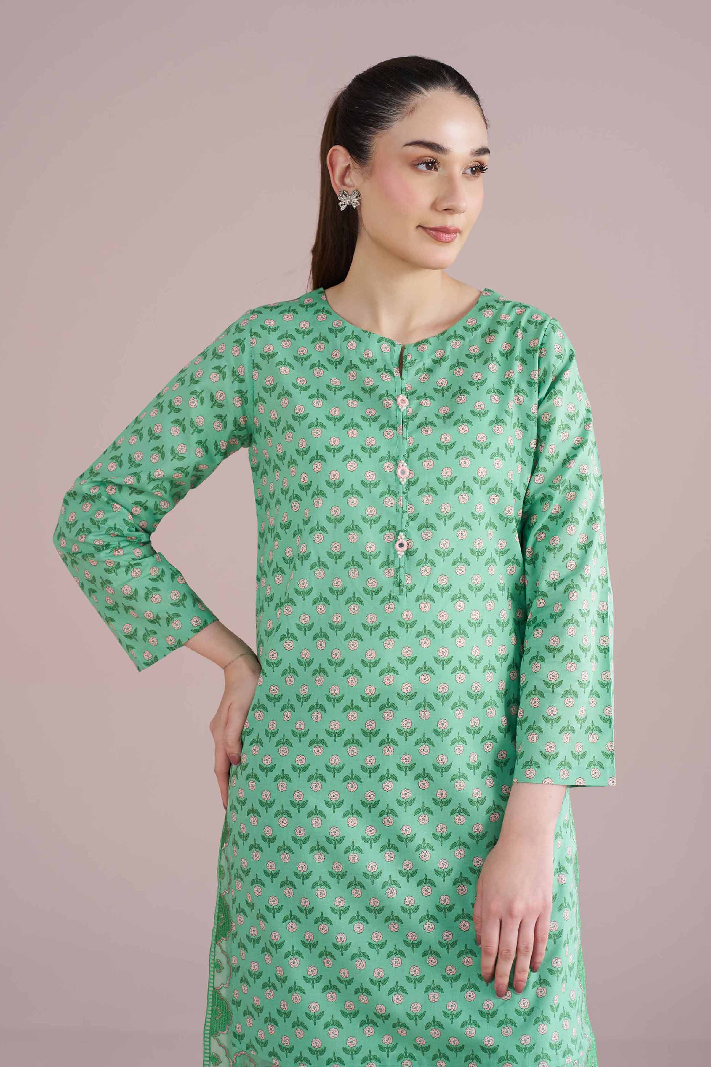 2 Piece - Printed Embroidered Suit - PE26-201 - Image 5