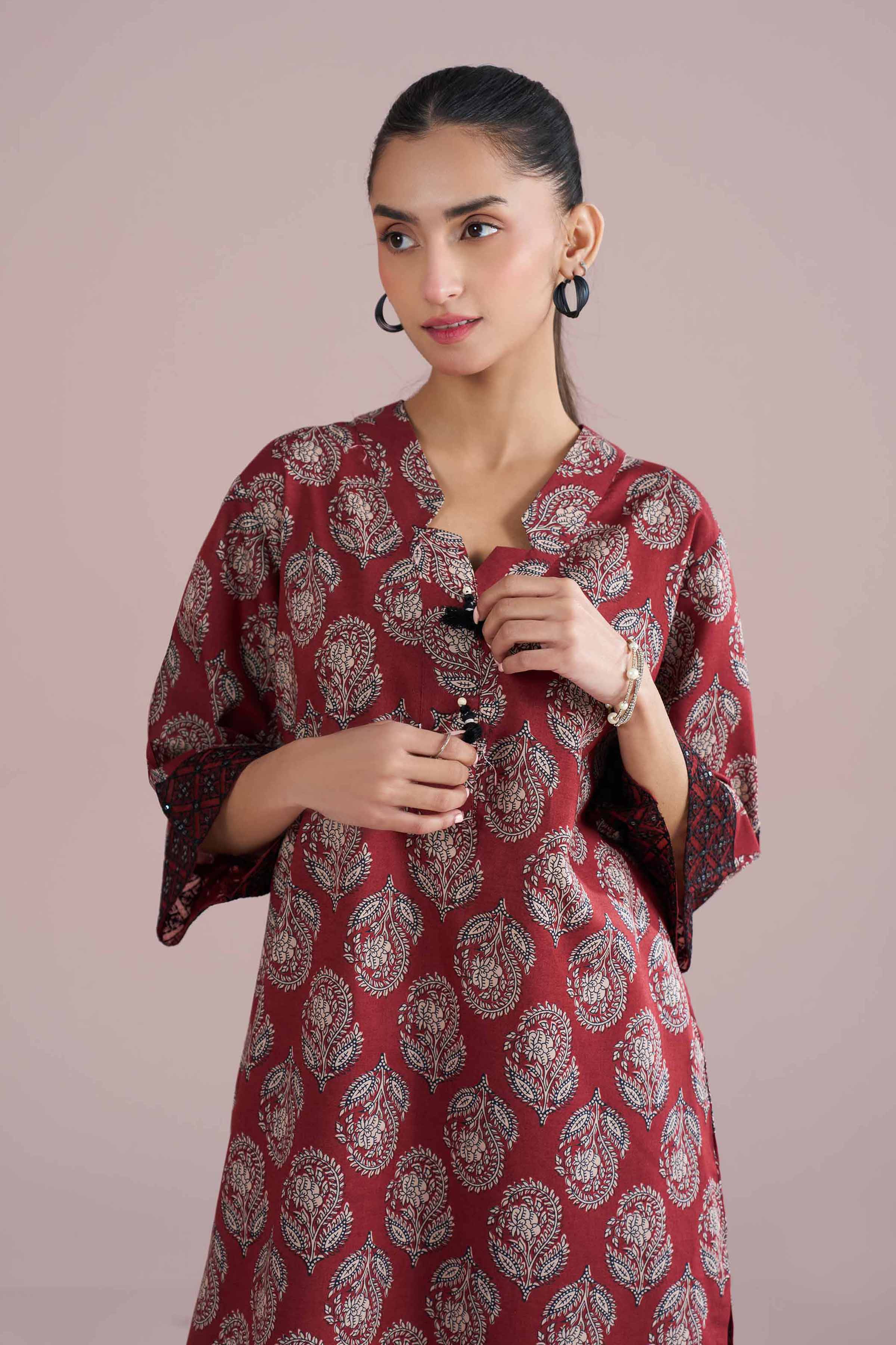 2 Piece - Printed Embroidered Suit - PE26-203 - Image 2