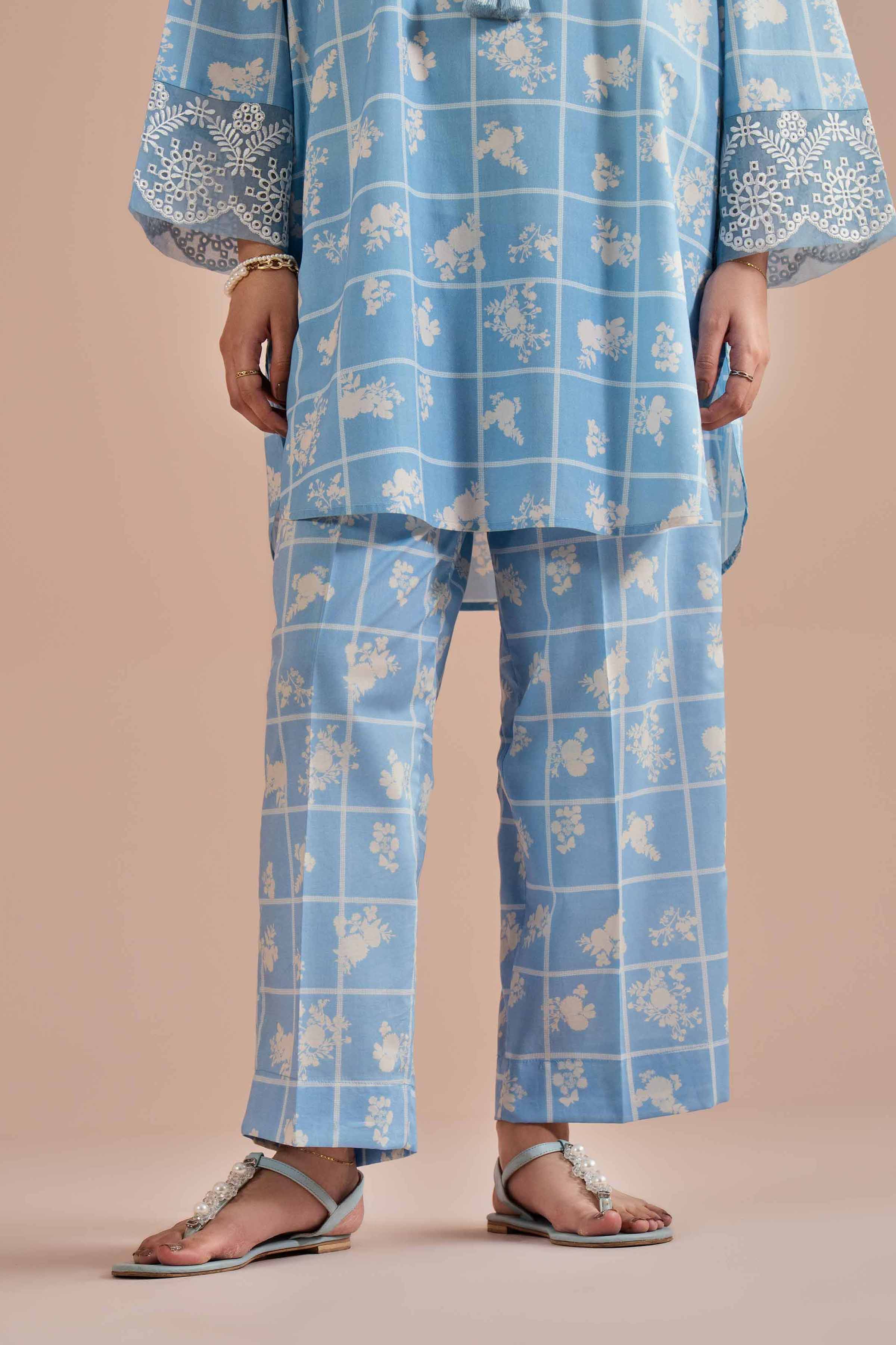 2 Piece - Printed Embroidered Suit - PE26-204 - Image 9