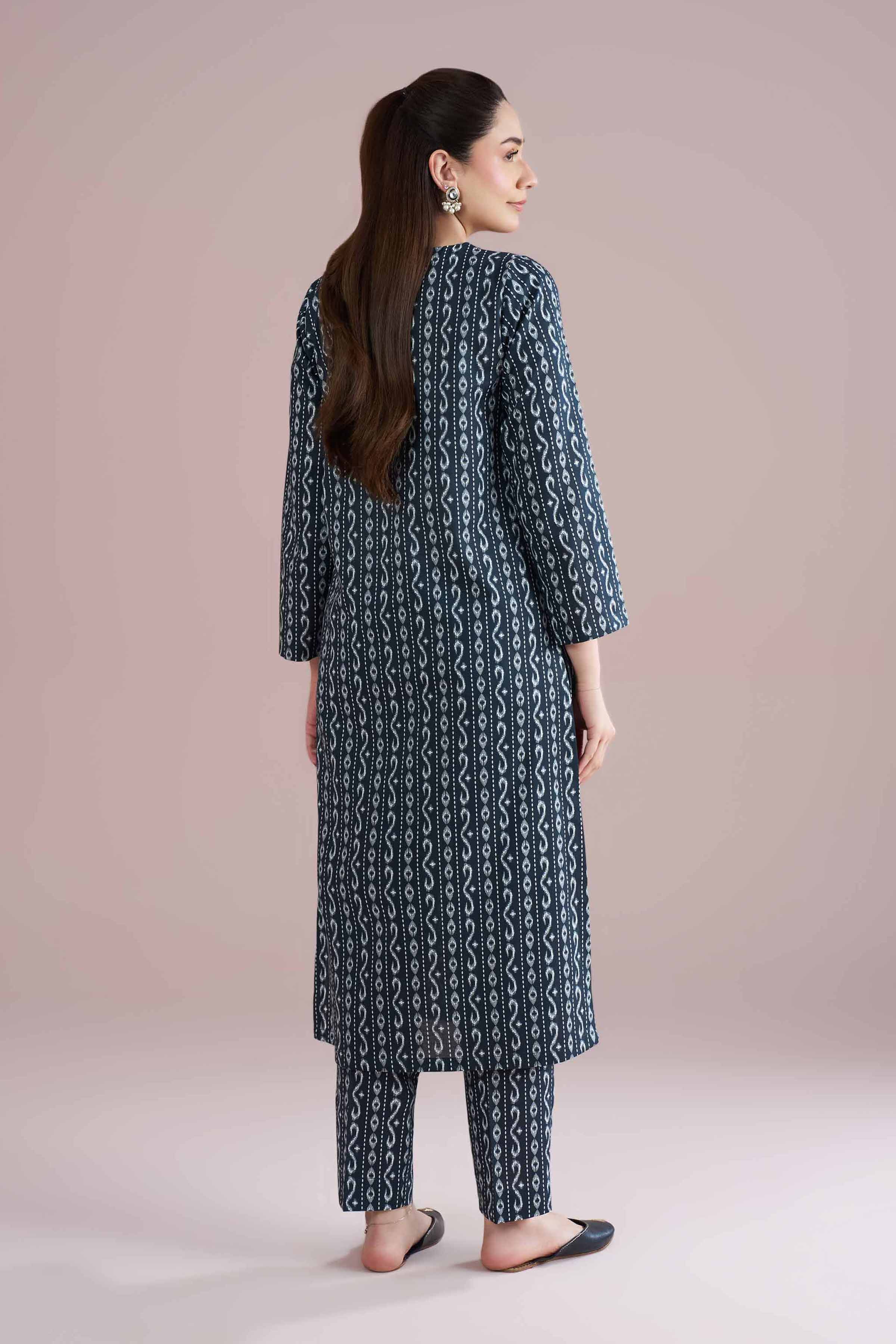 2 Piece - Printed Embroidered Suit - PE26-207 - Image 3
