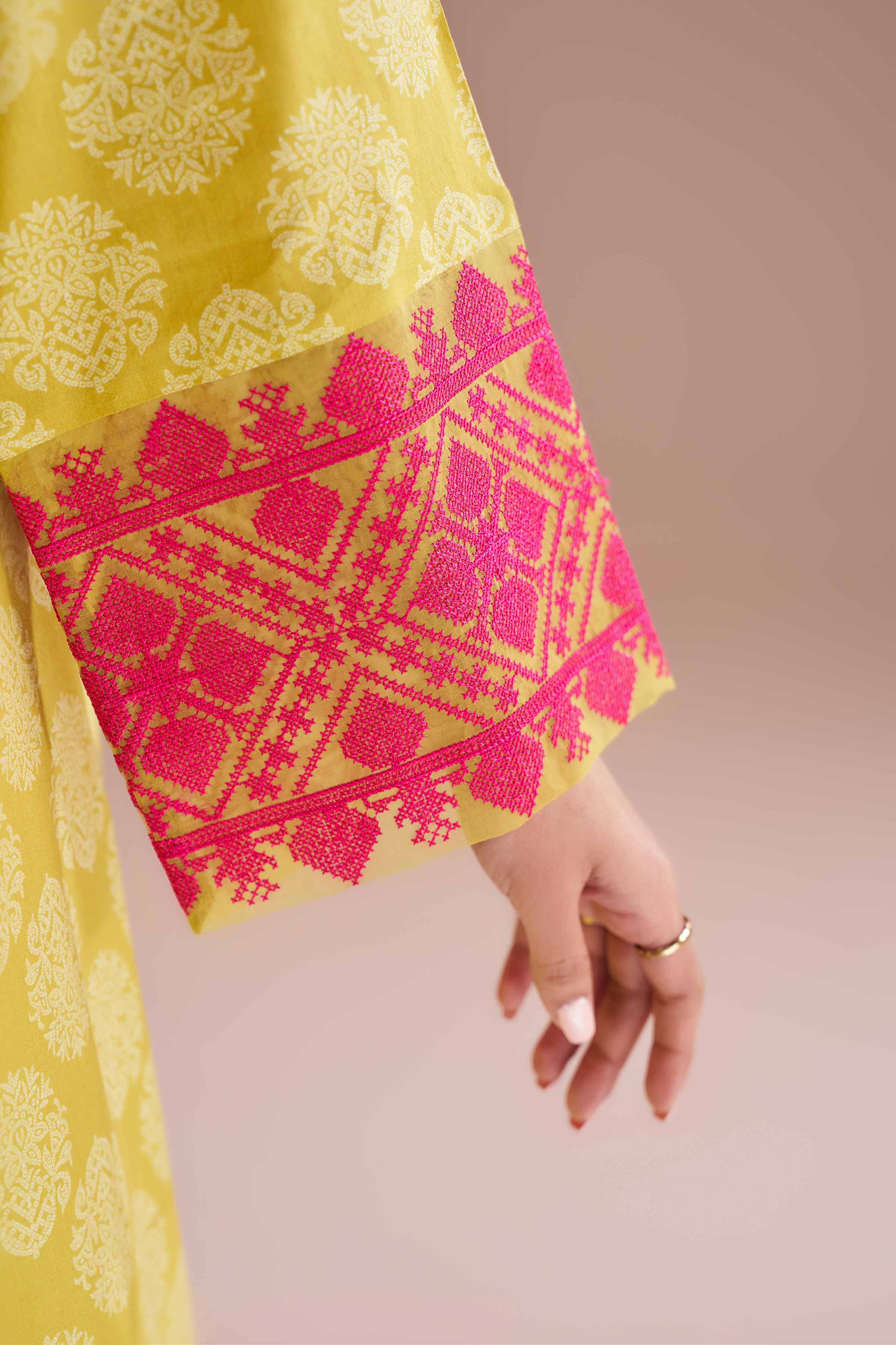 2 Piece - Printed Embroidered Suit - PE26-208 - Image 6