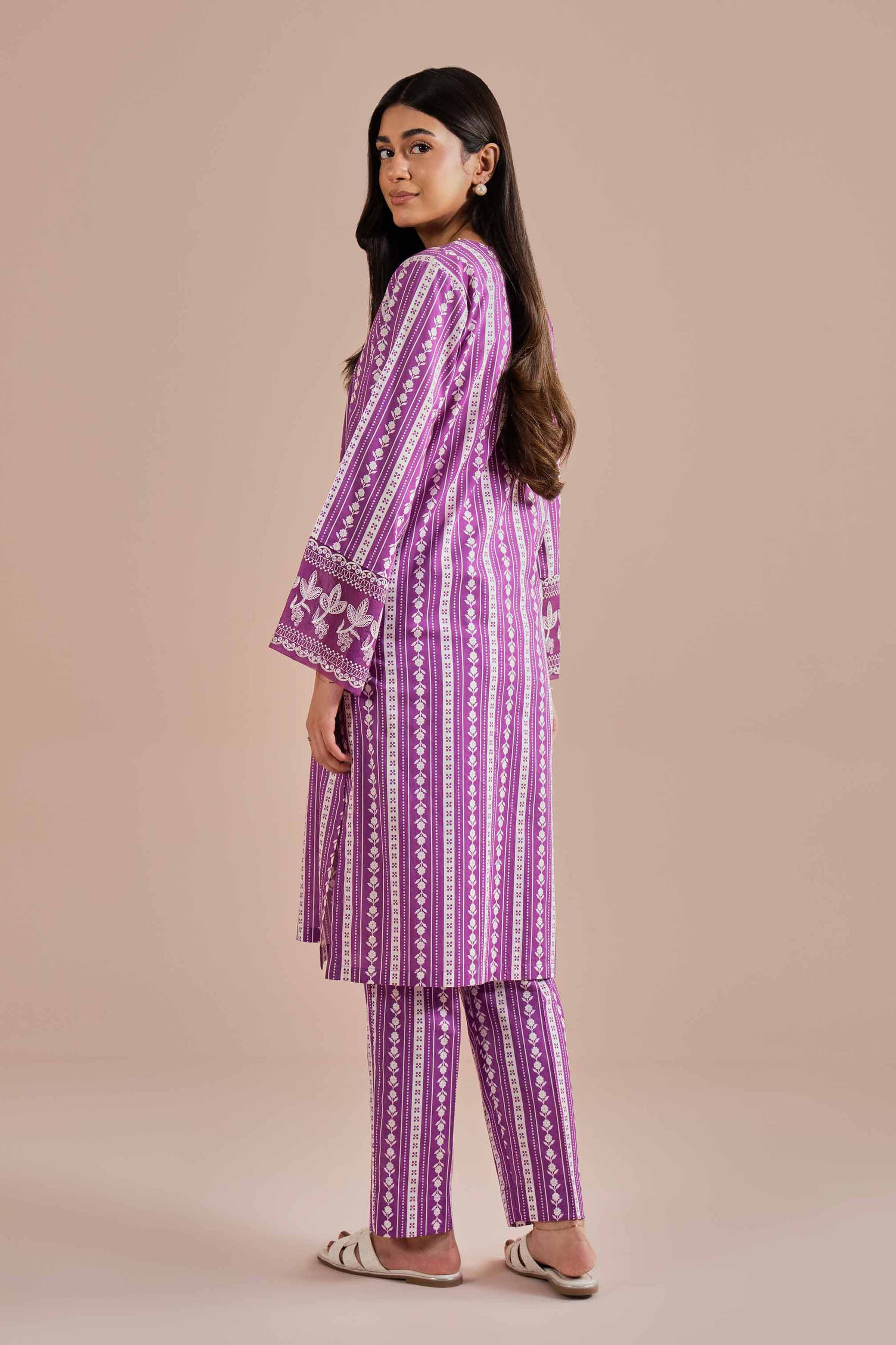 2 Piece - Printed Embroidered Suit - PE26-209 - Image 4