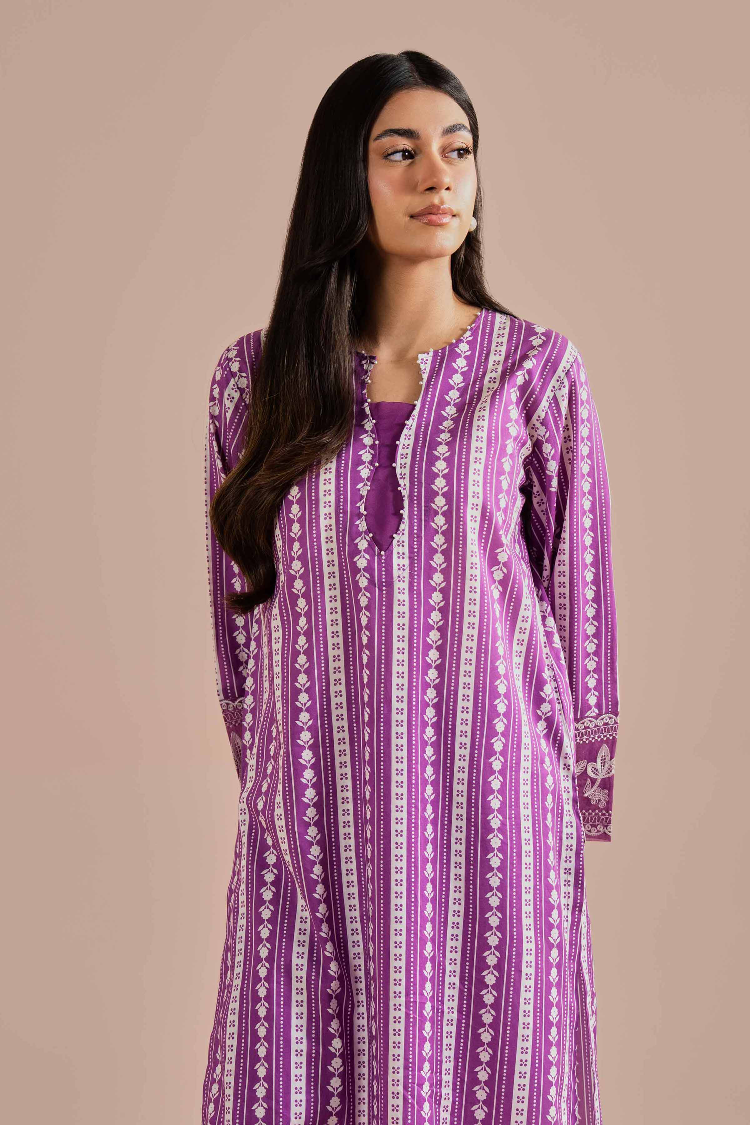 2 Piece - Printed Embroidered Suit - PE26-209 - Image 6