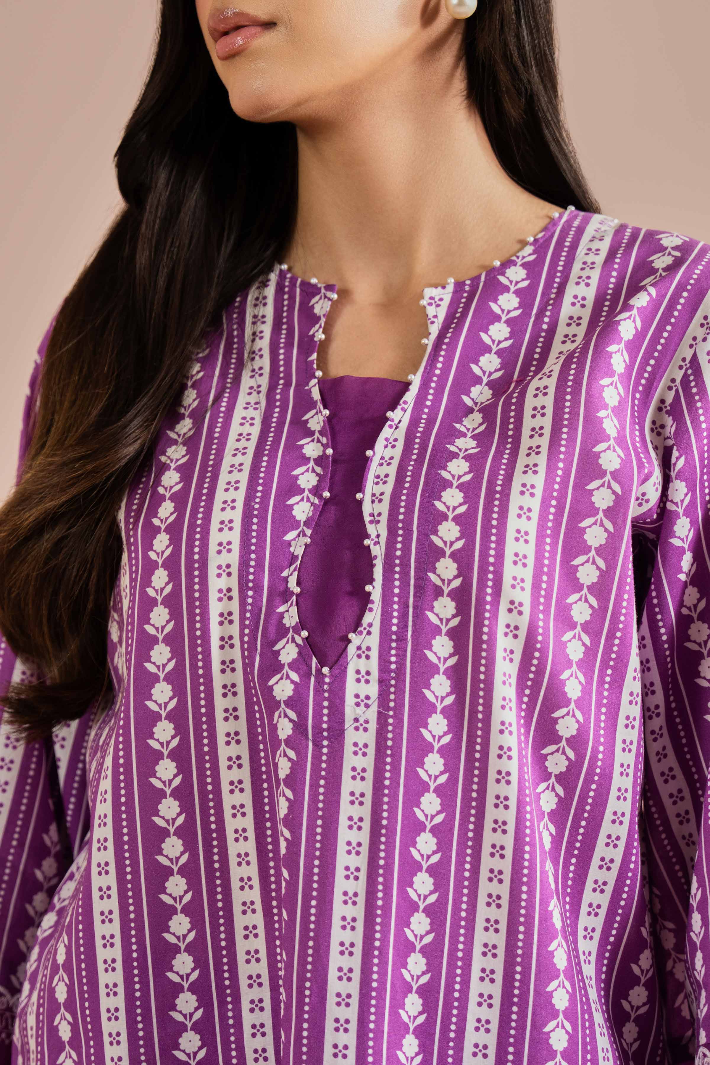 2 Piece - Printed Embroidered Suit - PE26-209 - Image 7
