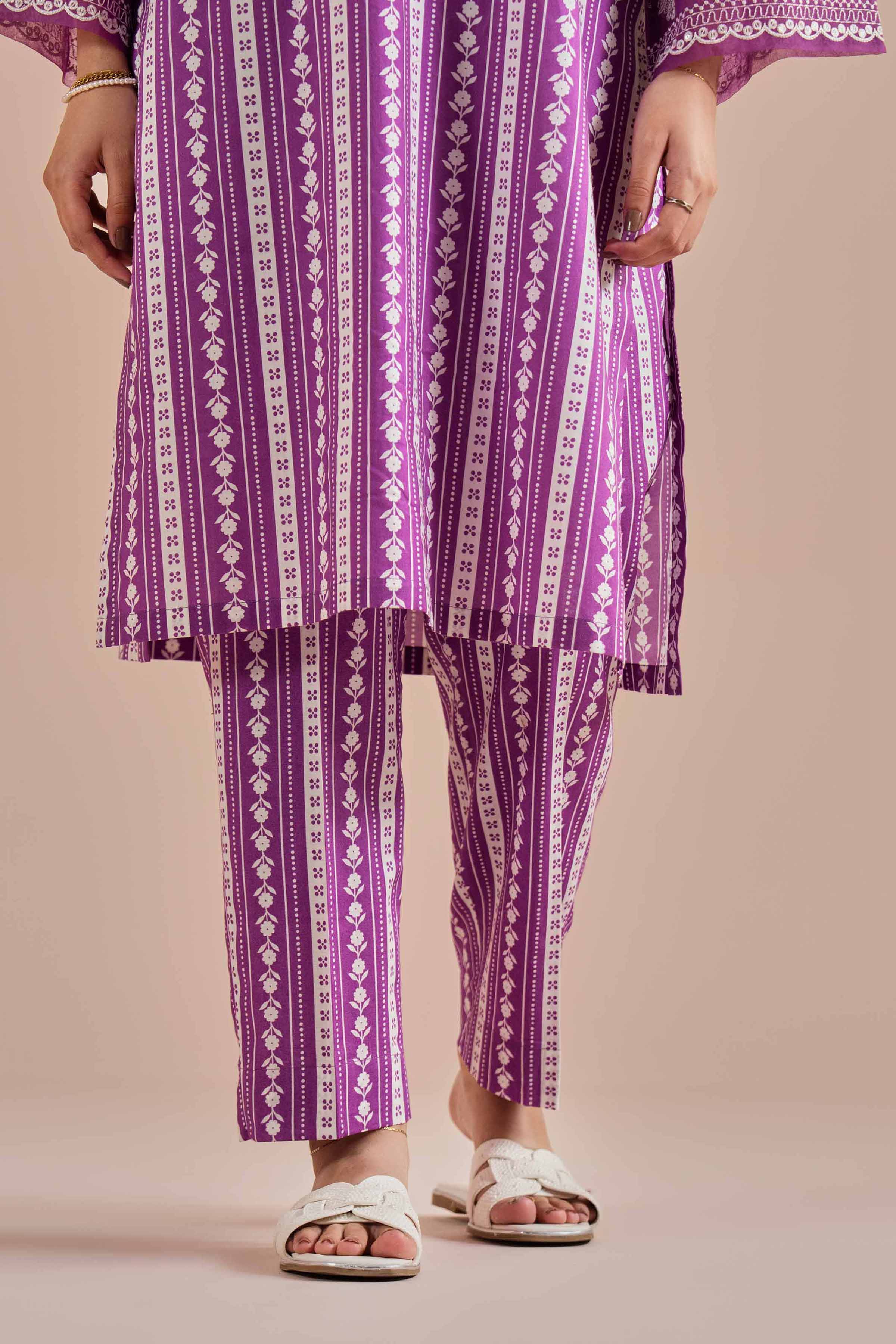 2 Piece - Printed Embroidered Suit - PE26-209 - Image 8