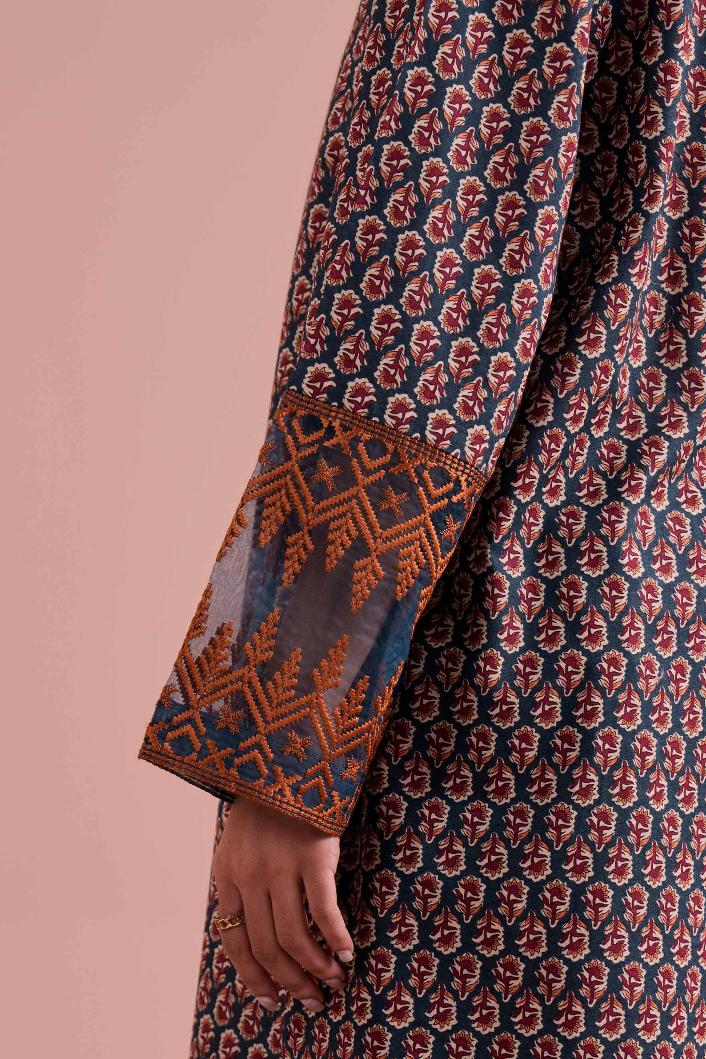 2 Piece - Printed Embroidered Suit - PE26-211 - Image 7