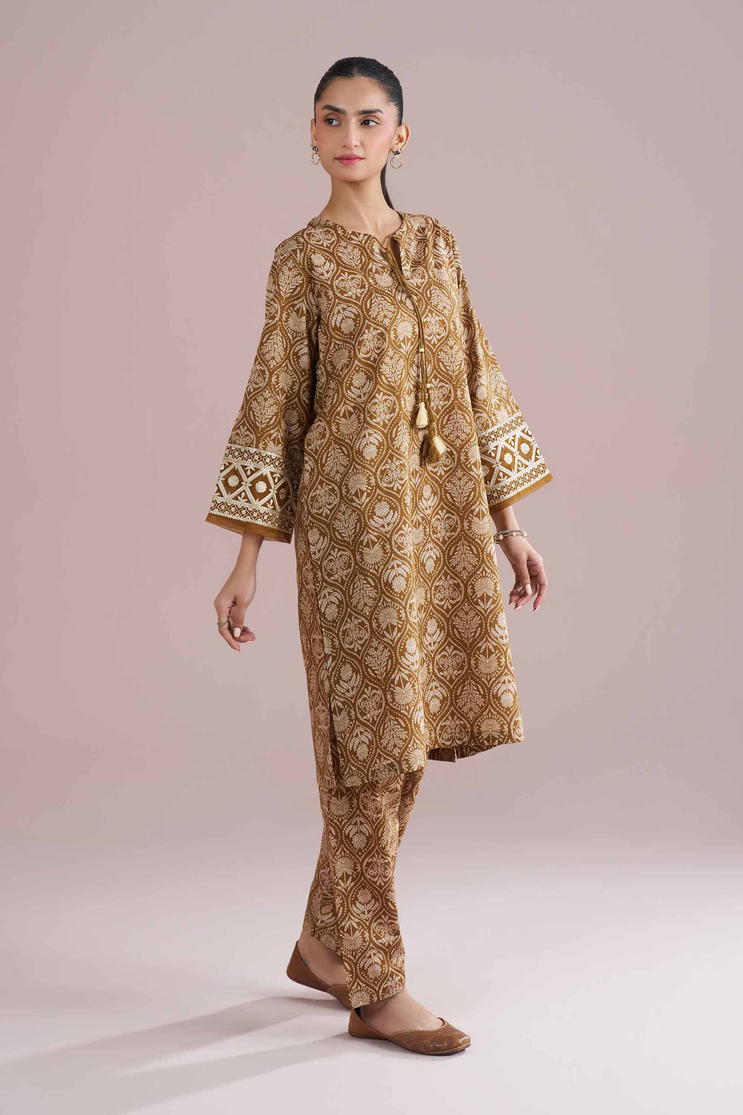 2 Piece - Printed Embroidered Suit - PE26-212 - Image 4