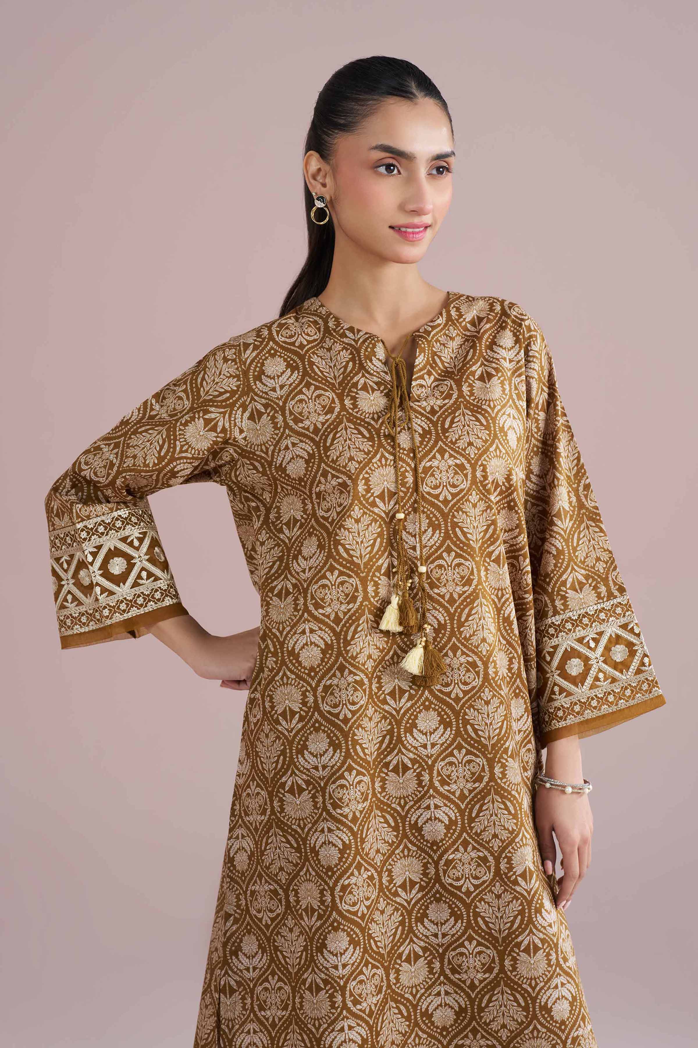2 Piece - Printed Embroidered Suit - PE26-212 - Image 6