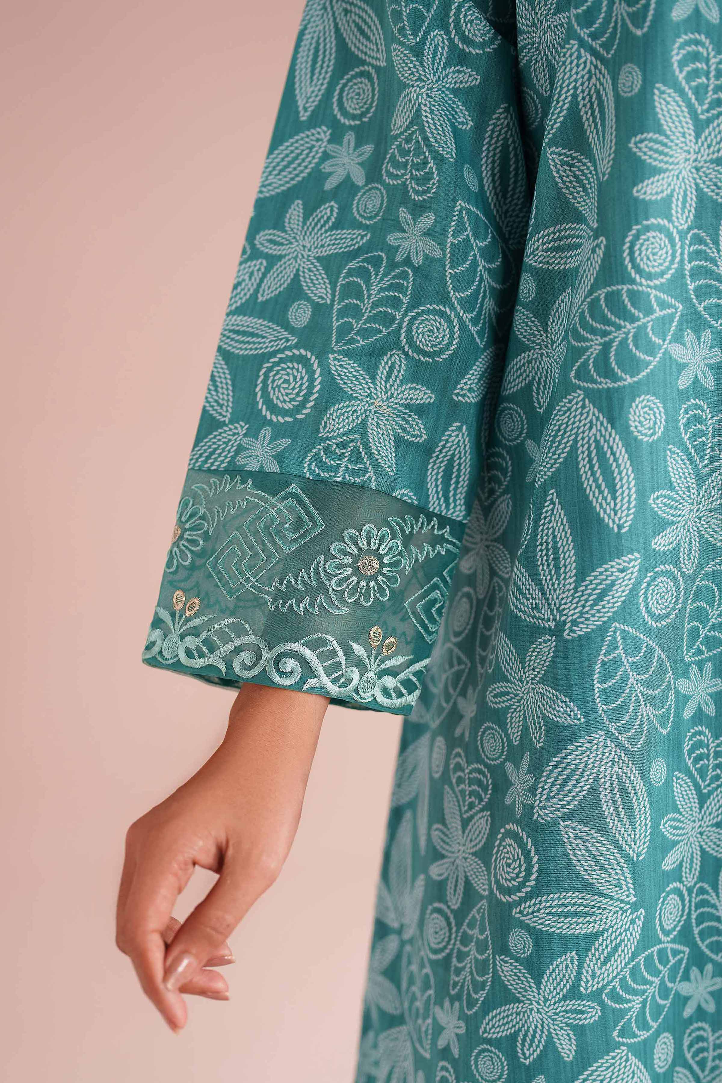 2 Piece - Printed Embroidered Suit - PE26-213 - Image 6