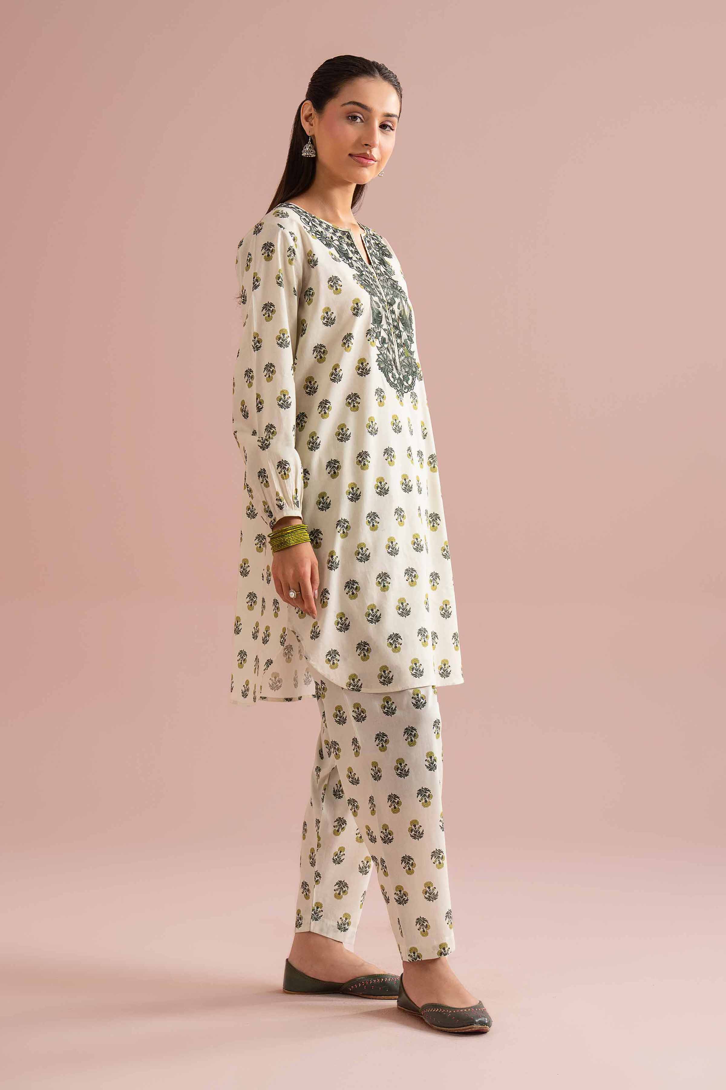 2 Piece - Printed Embroidered Suit - PE26-215 - Image 5