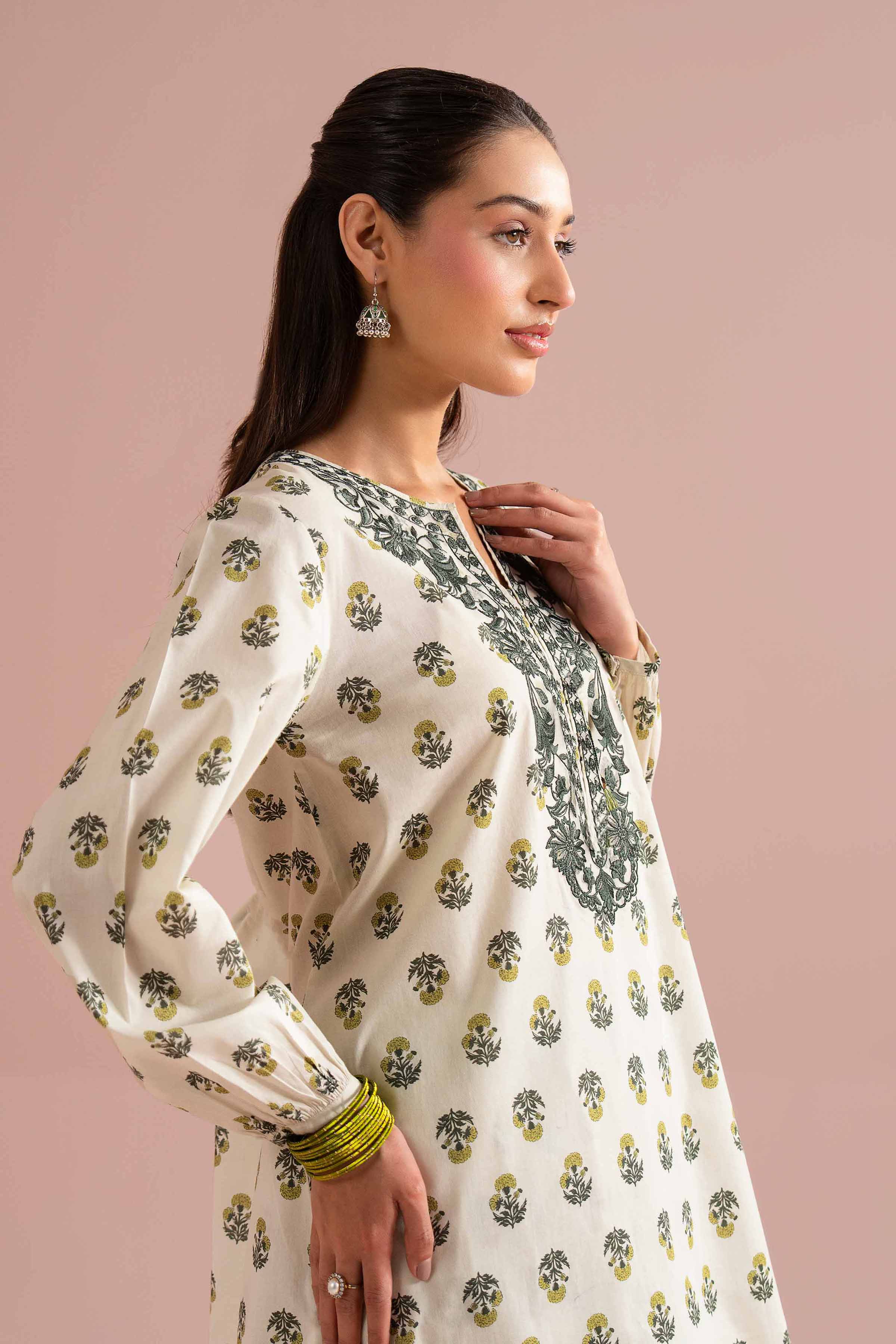 2 Piece - Printed Embroidered Suit - PE26-215 - Image 6