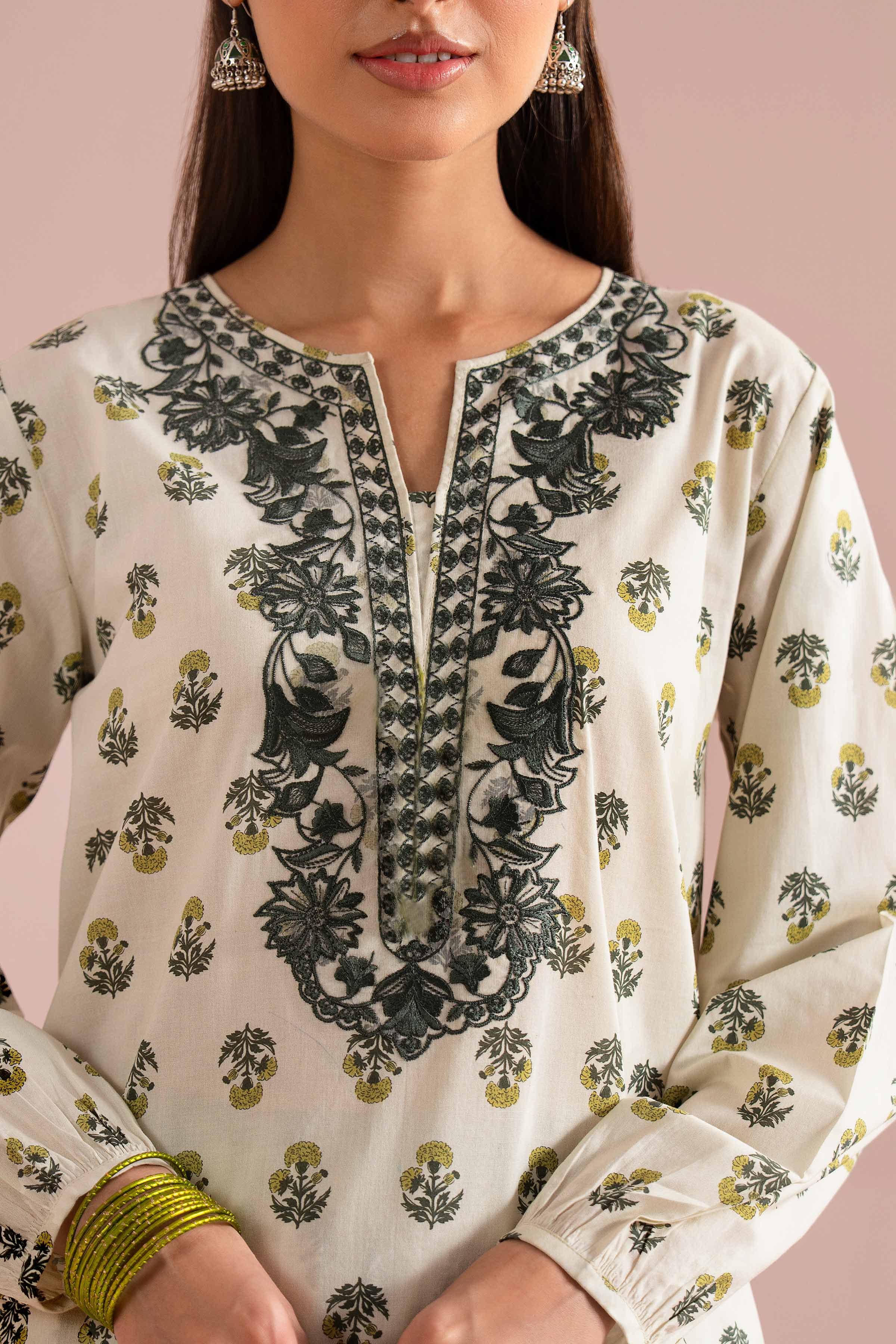 2 Piece - Printed Embroidered Suit - PE26-215 - Image 7