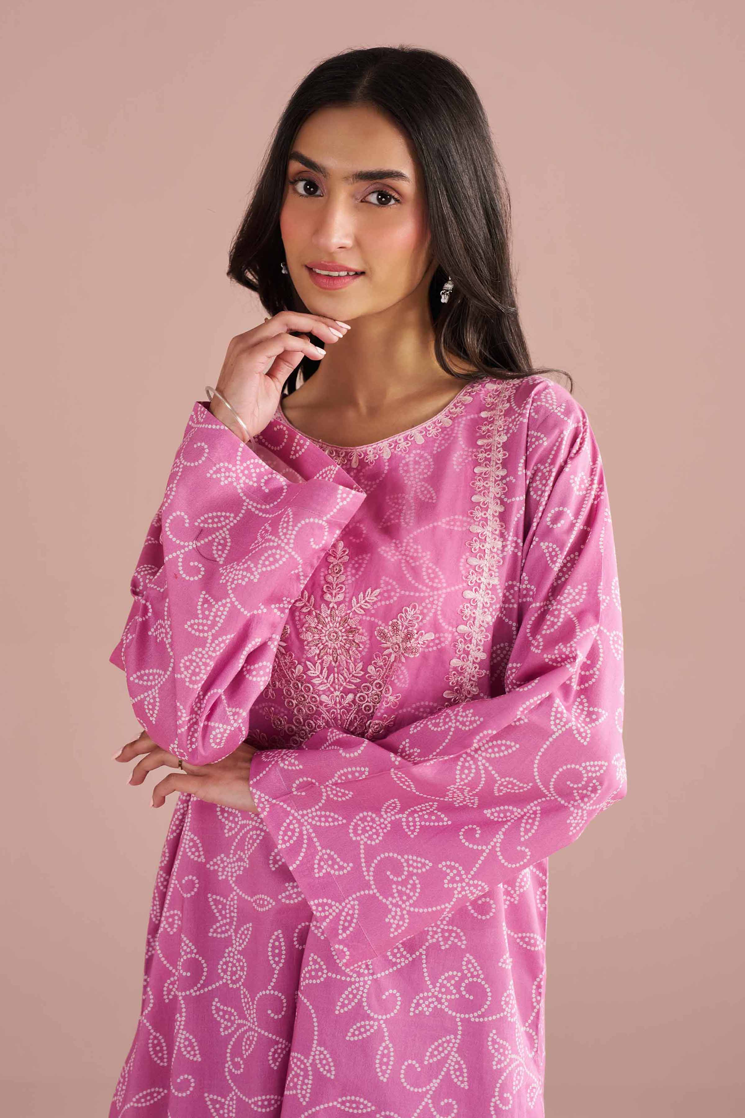 2 Piece - Printed Embroidered Suit - PE26-219 - Image 2