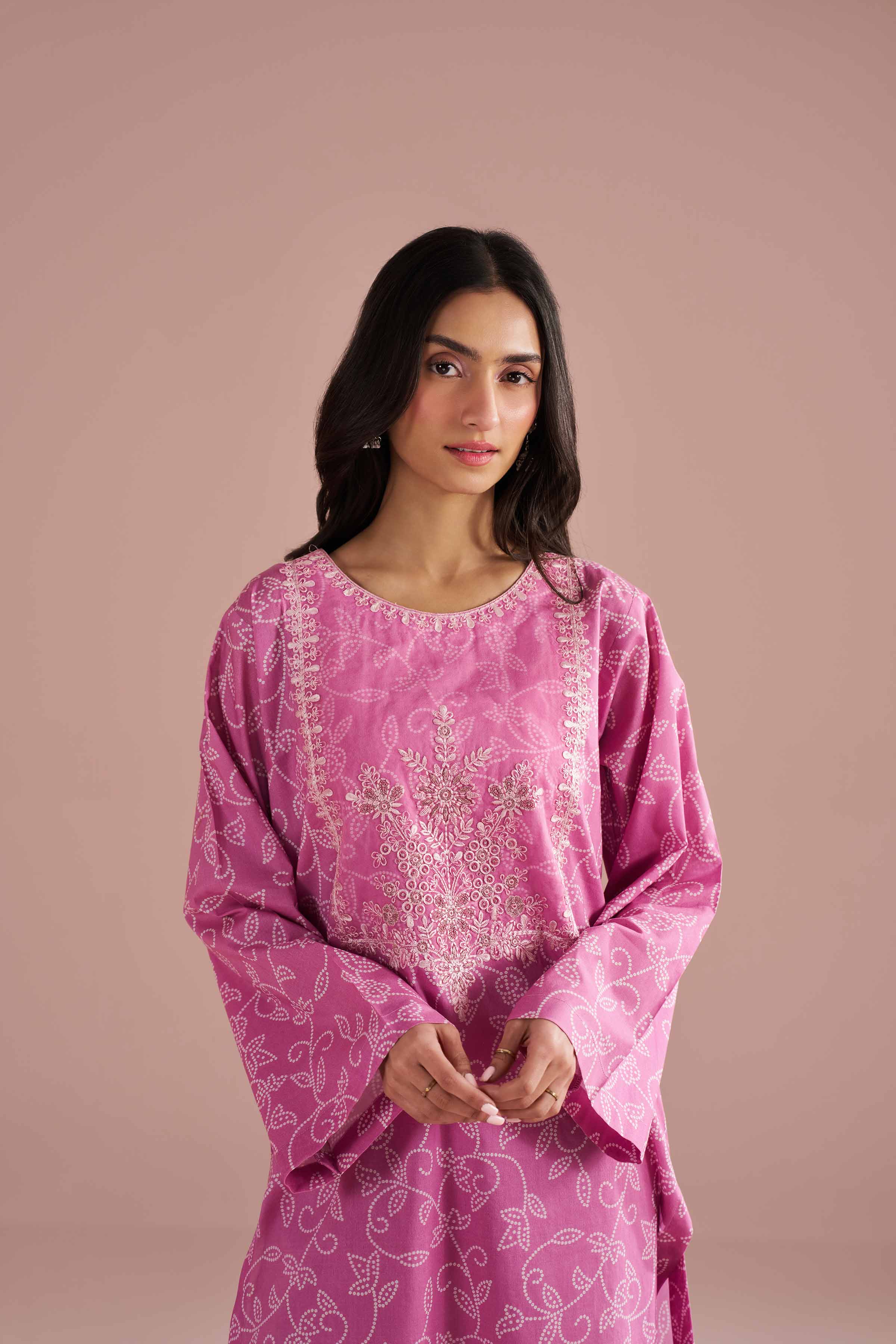 2 Piece - Printed Embroidered Suit - PE26-219 - Image 5