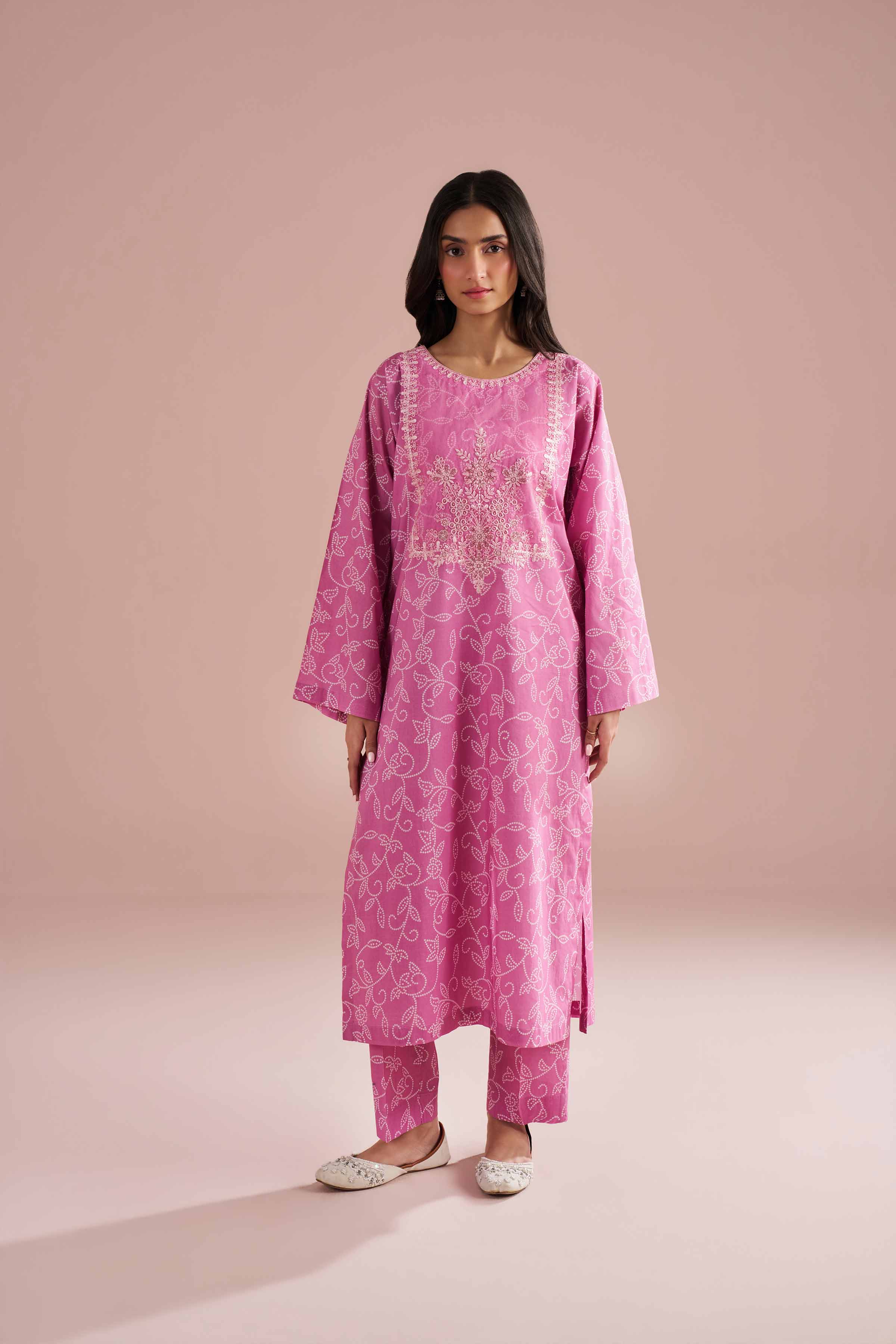 2 Piece - Printed Embroidered Suit - PE26-219 - Image 6