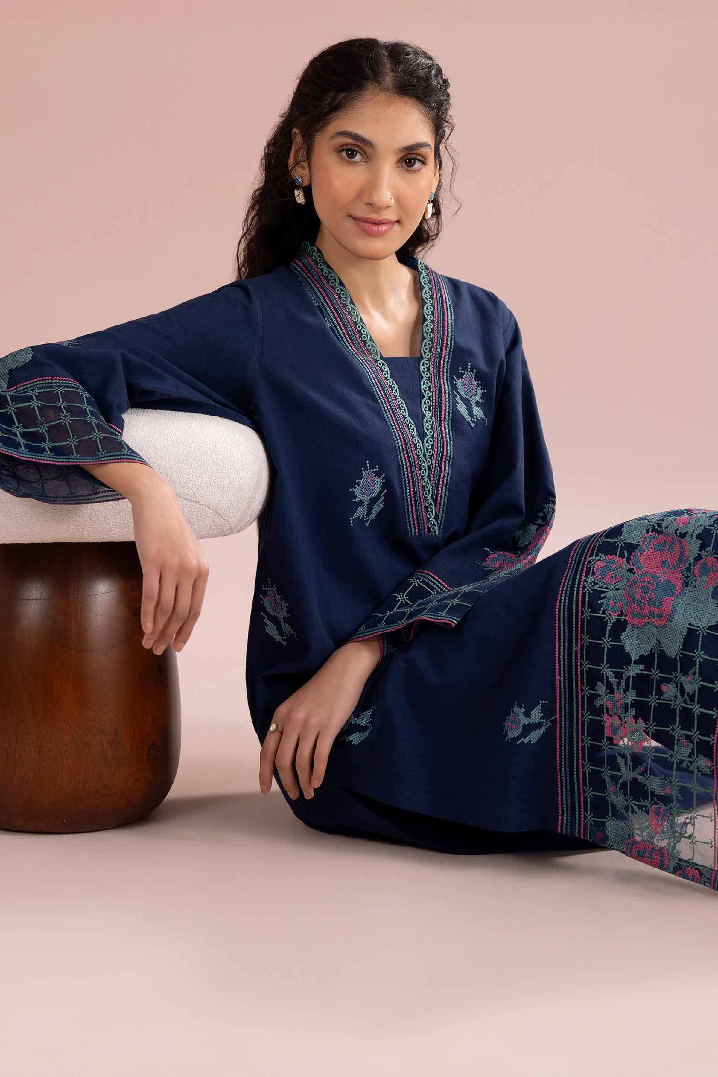 2 Piece - Embroidered Suit - PE26-230 - Image 2