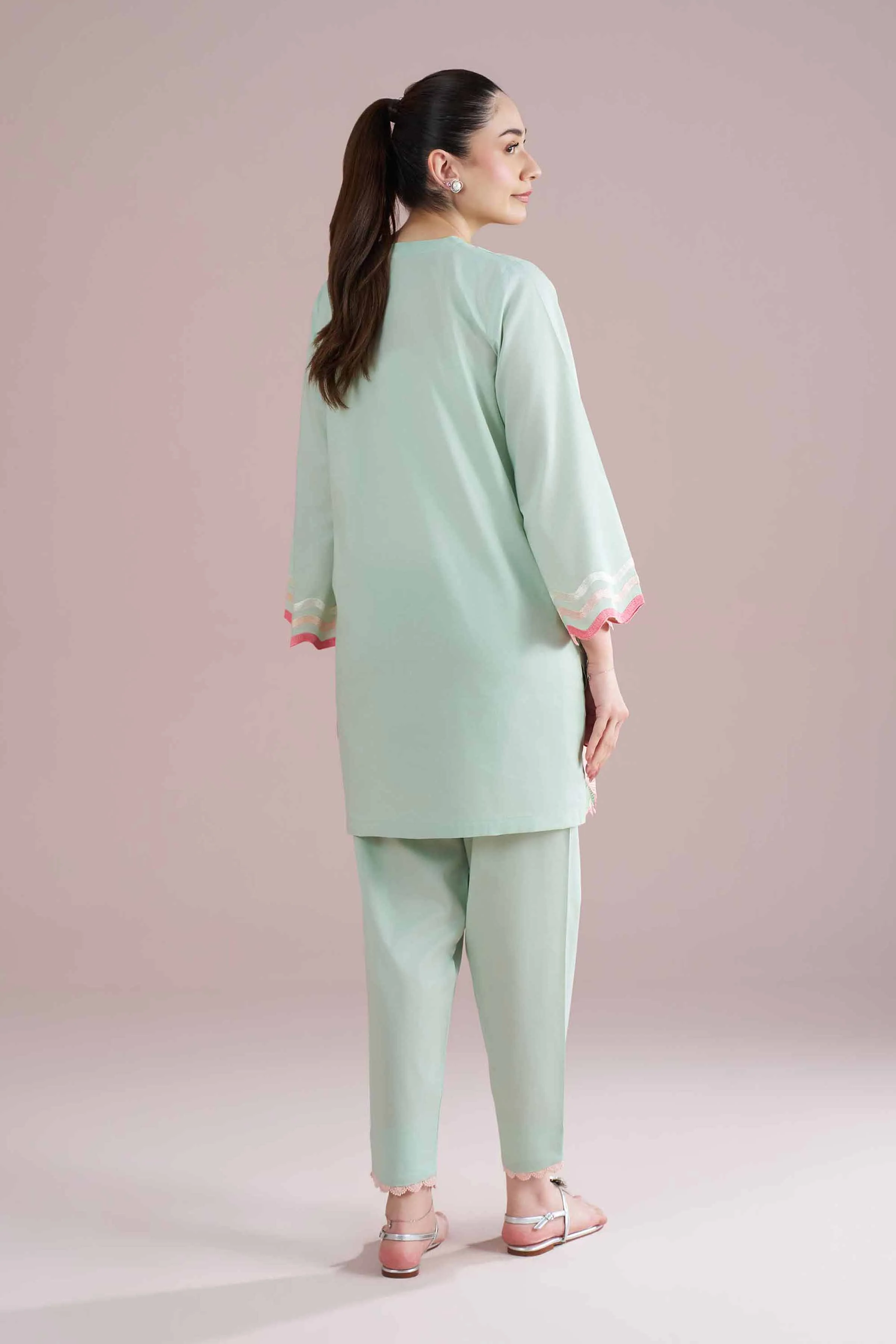 2 Piece - Embroidered Suit - PE26-235 - Image 3