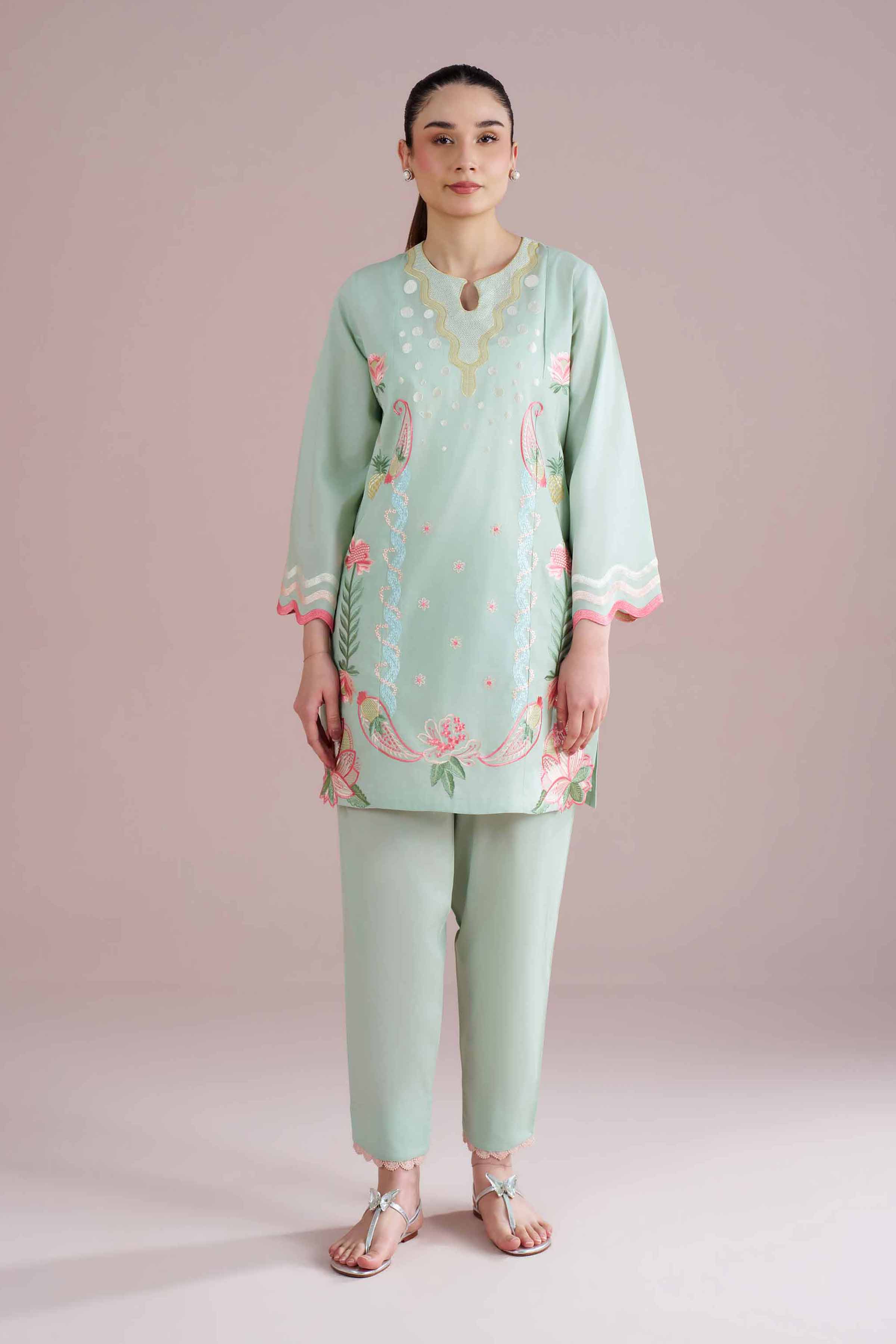 2 Piece - Embroidered Suit - PE26-235 - Image 4