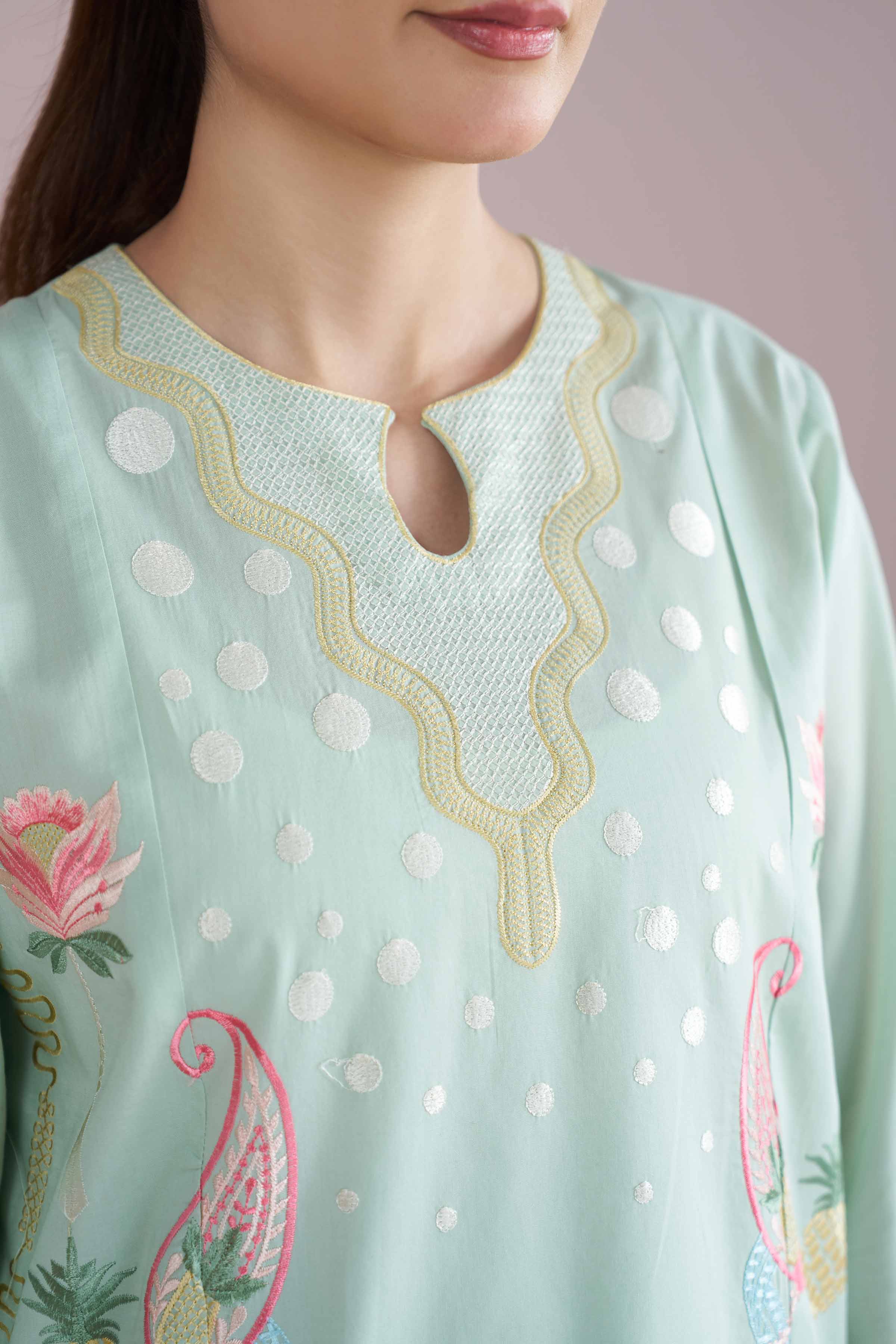 2 Piece - Embroidered Suit - PE26-235 - Image 6
