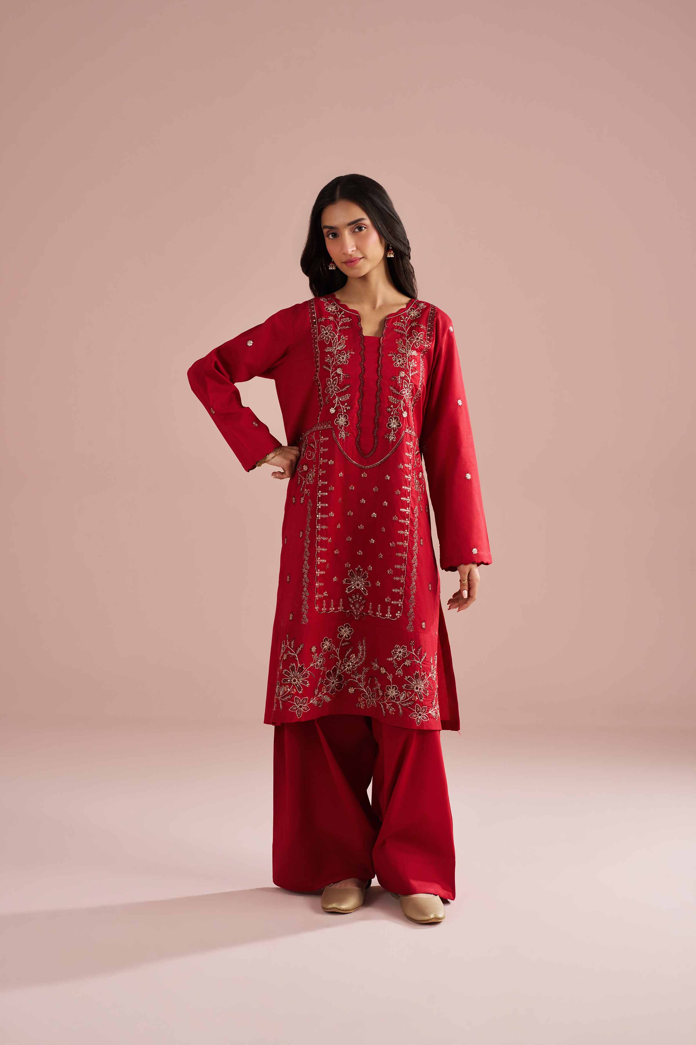 2 Piece - Embroidered Suit - PE26-237 - Image 4