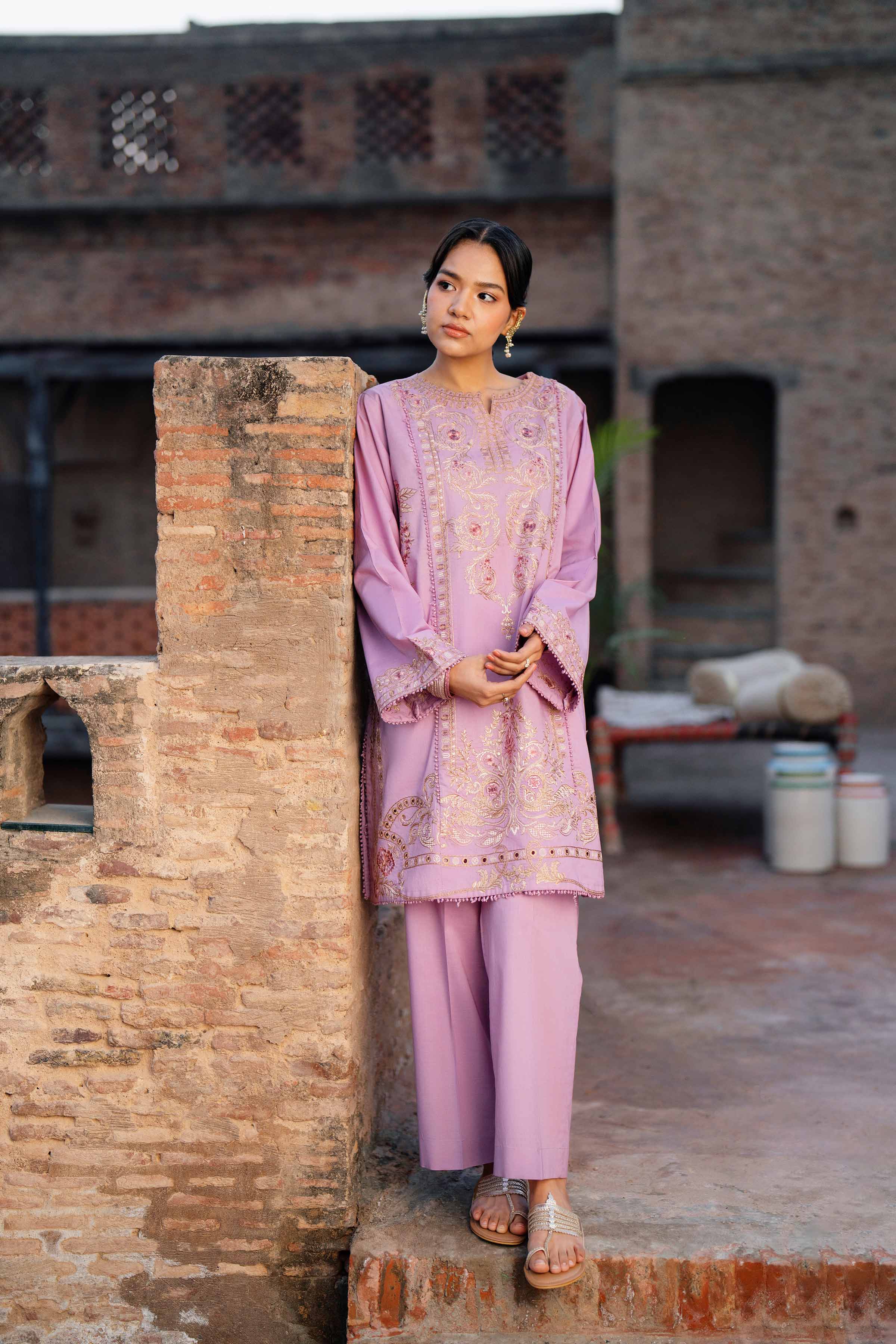 2 Piece - Embroidered Suit - PE26-239 - Image 3