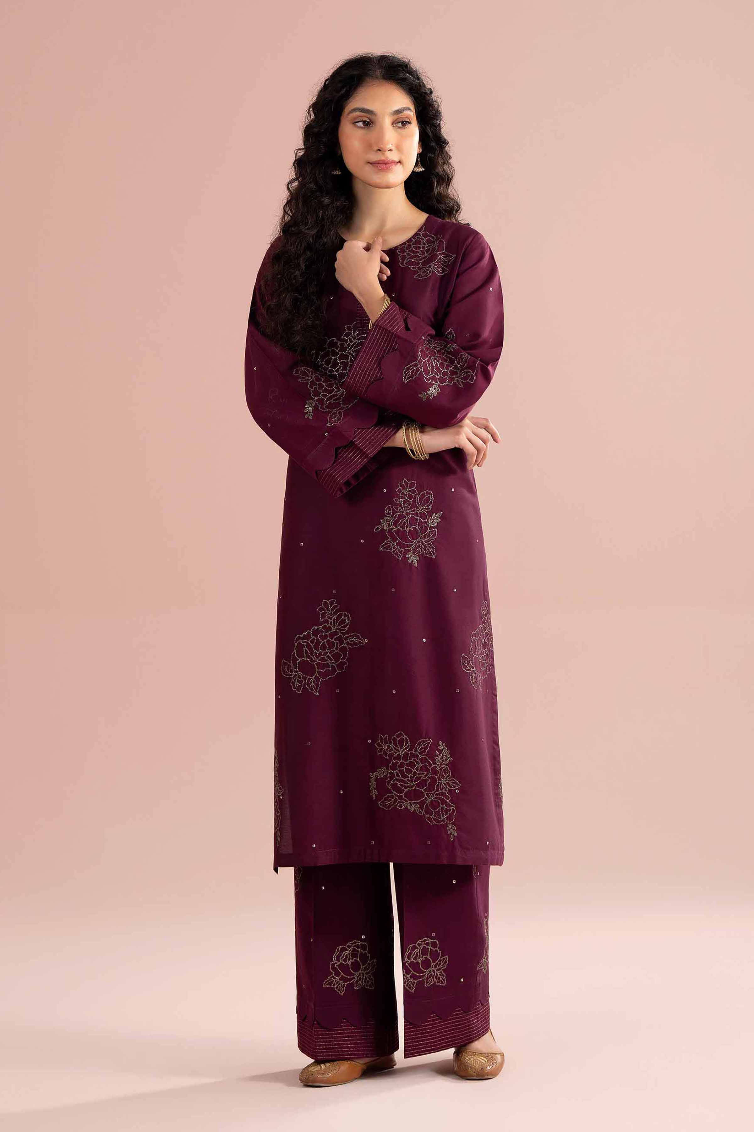 2 Piece - Embroidered Suit - PE26-245 - Image 3