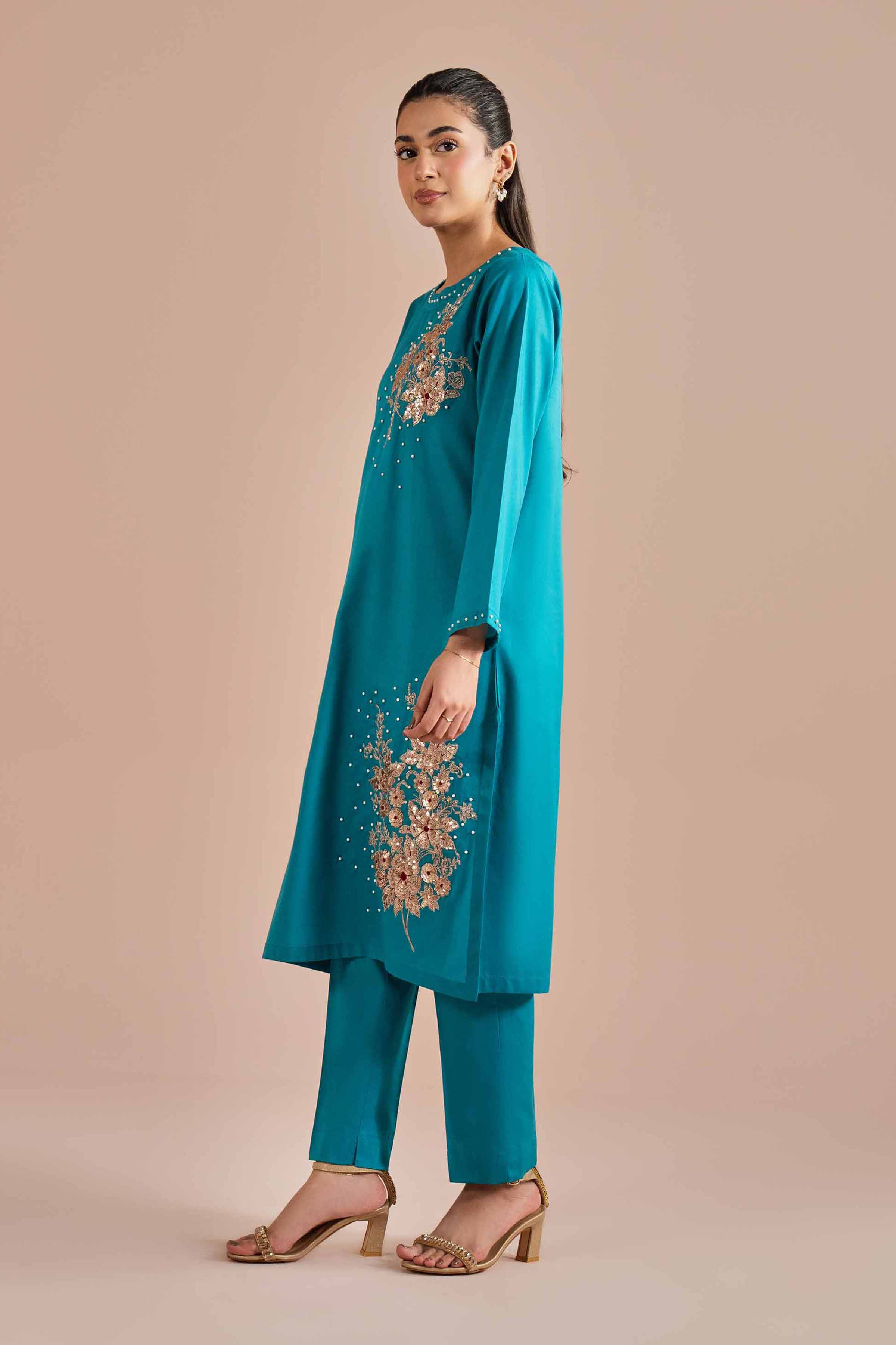 2 Piece - Embroidered Suit - PE26-246 - Image 2
